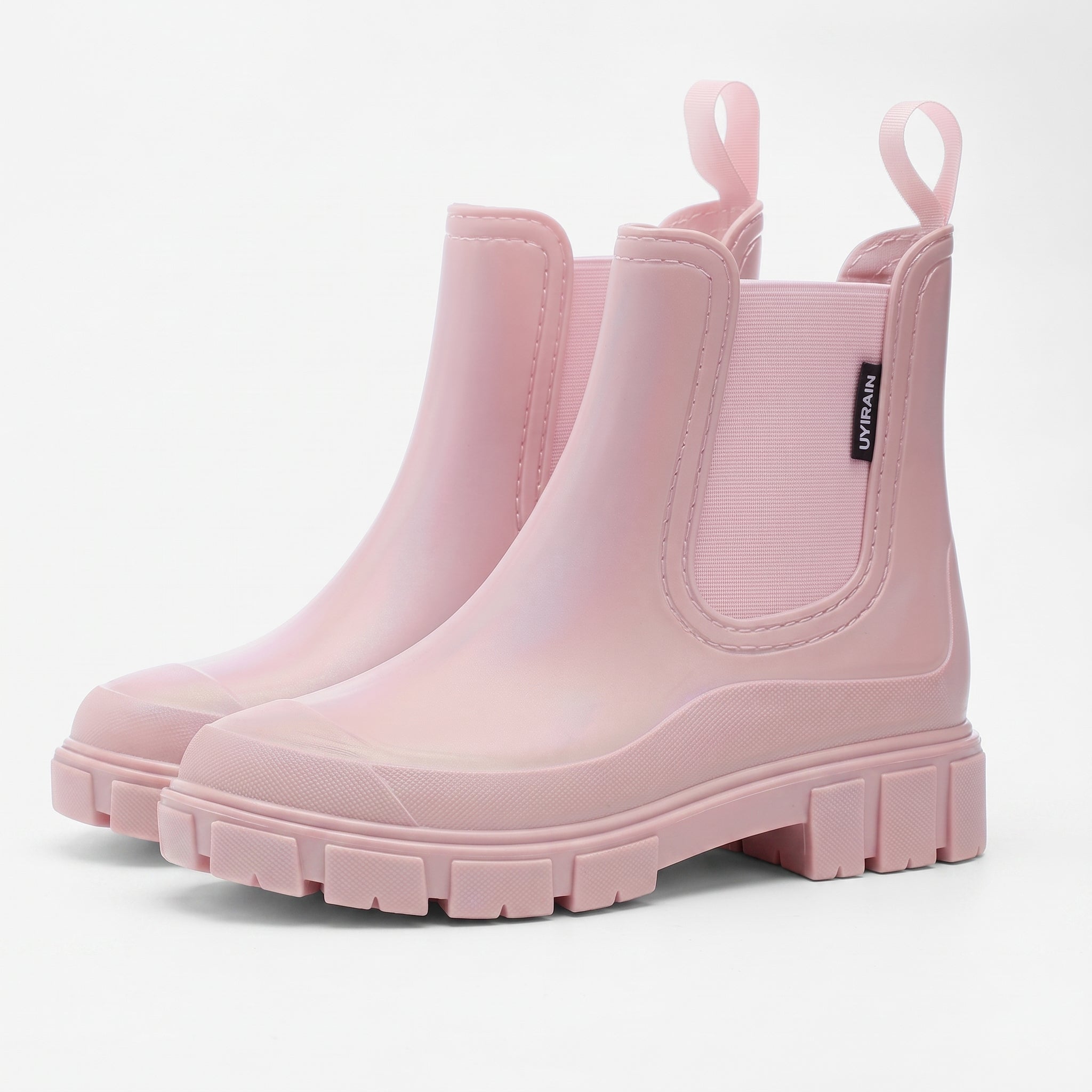 Alice - Women's Waterproof Elastic Panel Chelsea Boots - Boots - Pink - Taylor & Bennett