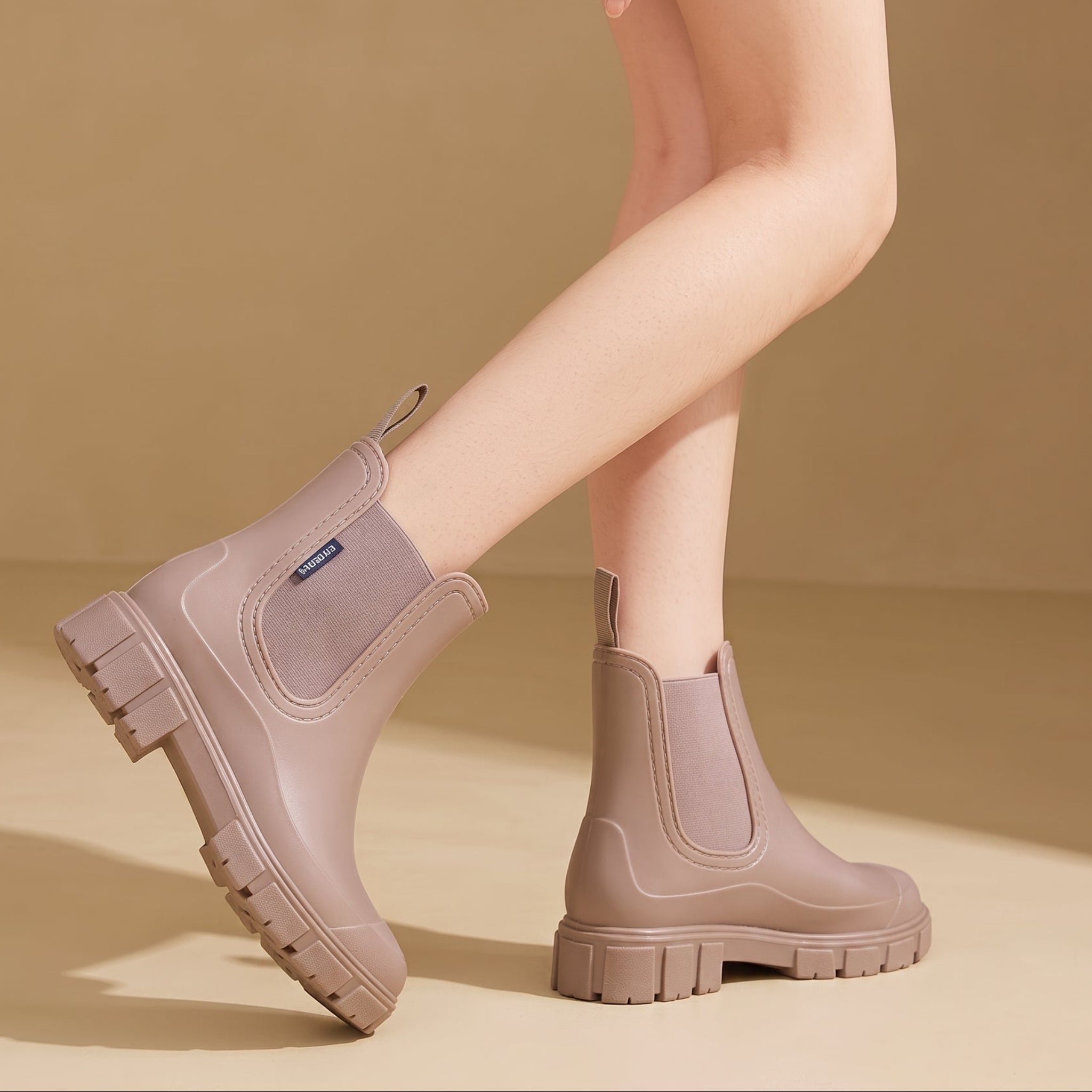 Alice - Women's Waterproof Elastic Panel Chelsea Boots - Boots - Khaki - Taylor & Bennett