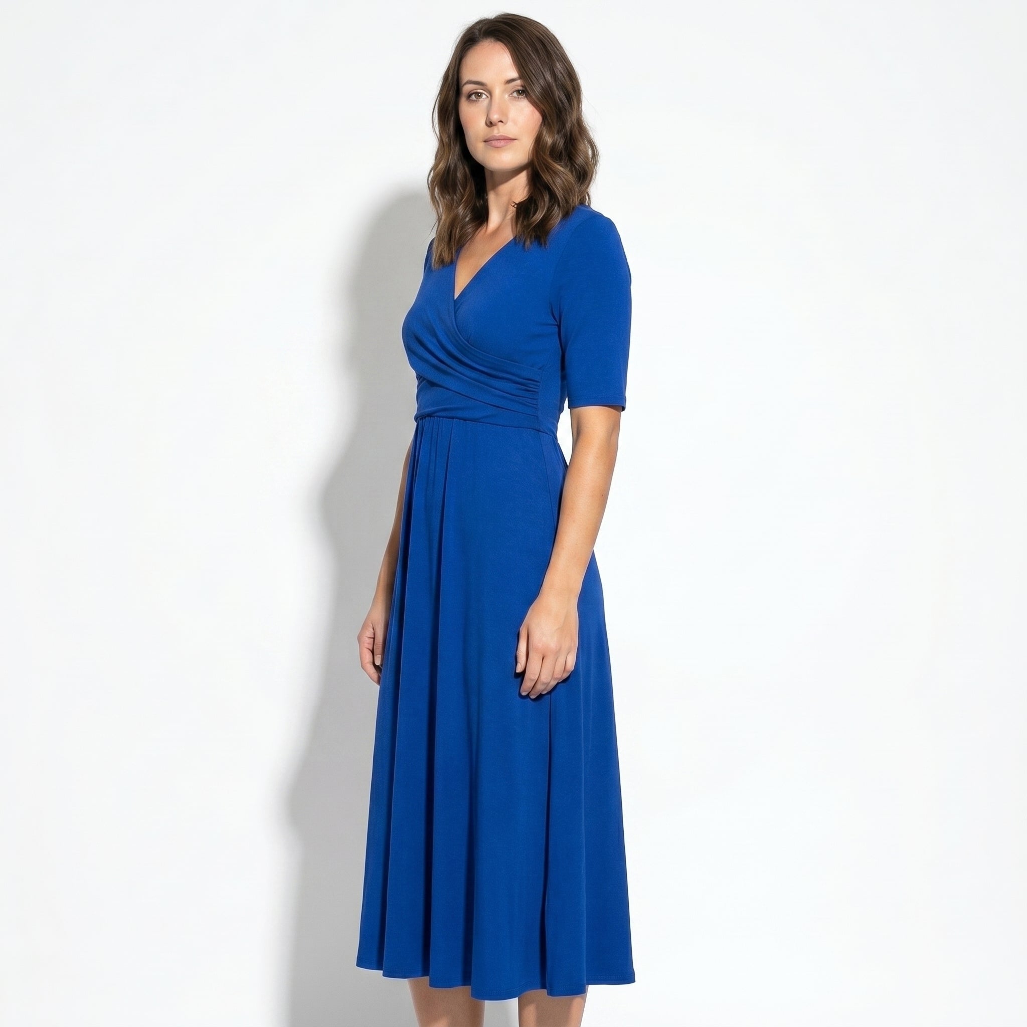 Amelia - Women's Flared Midi Dress - Women Dress - Blue - Taylor & Bennett