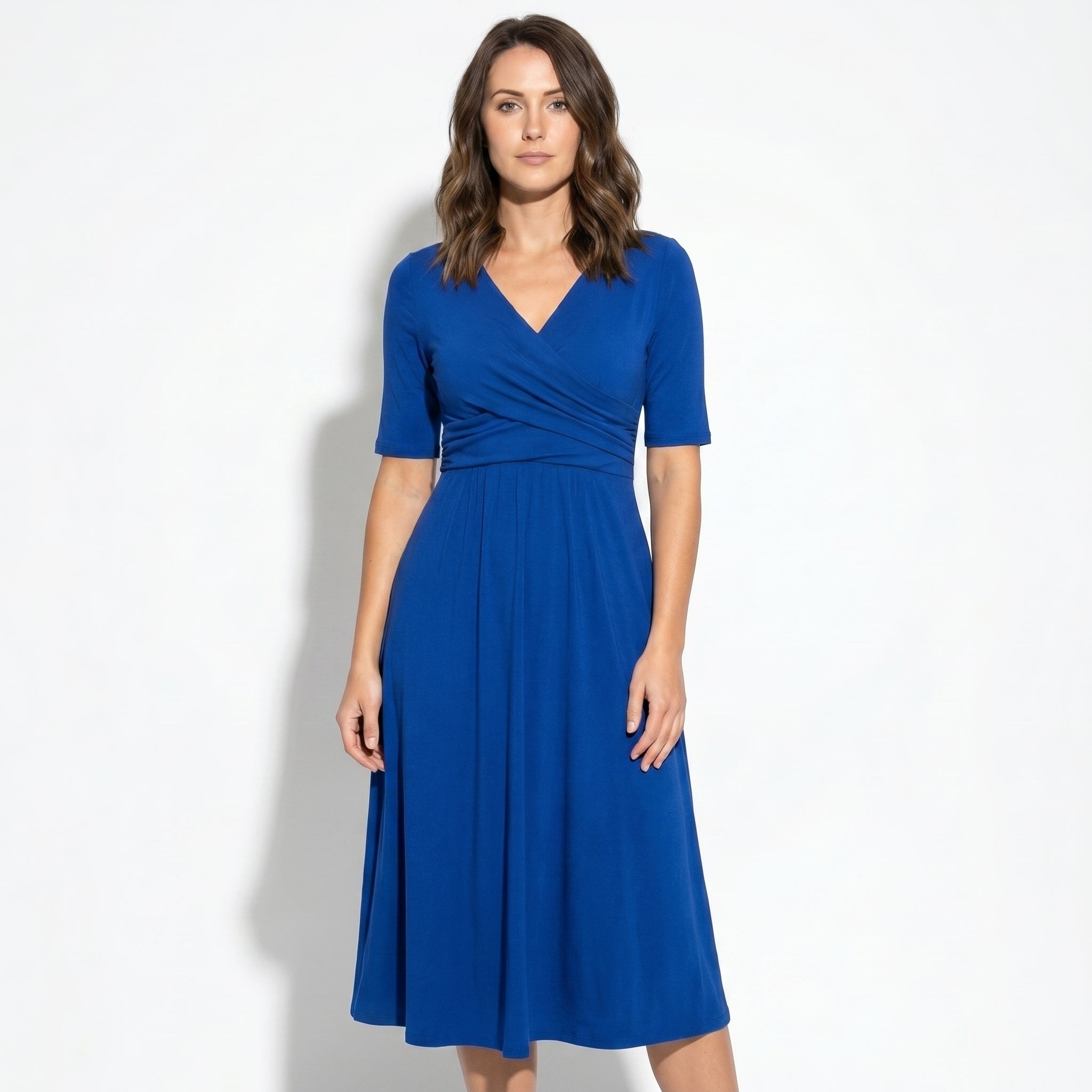 Amelia - Women's Flared Midi Dress - Women Dress - Blue - Taylor & Bennett