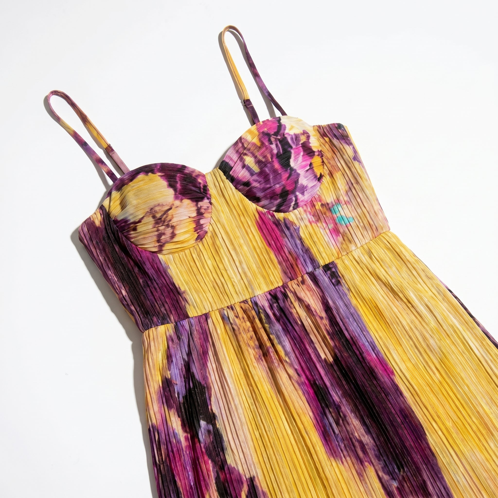 Amelia - Women's Floral Print Spaghetti Strap Maxi Dress - Dresses - Yellow - Taylor & Bennett