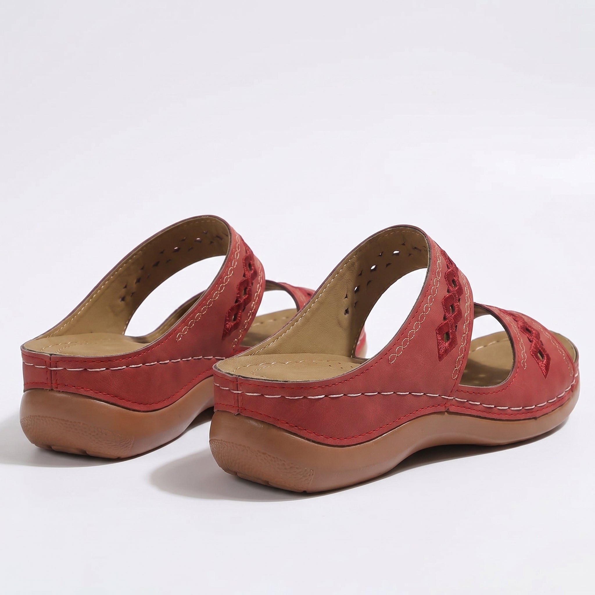 Amelia - Women's Orthopaedic Open Toe Sandals - Sandal - Red - Taylor & Bennett