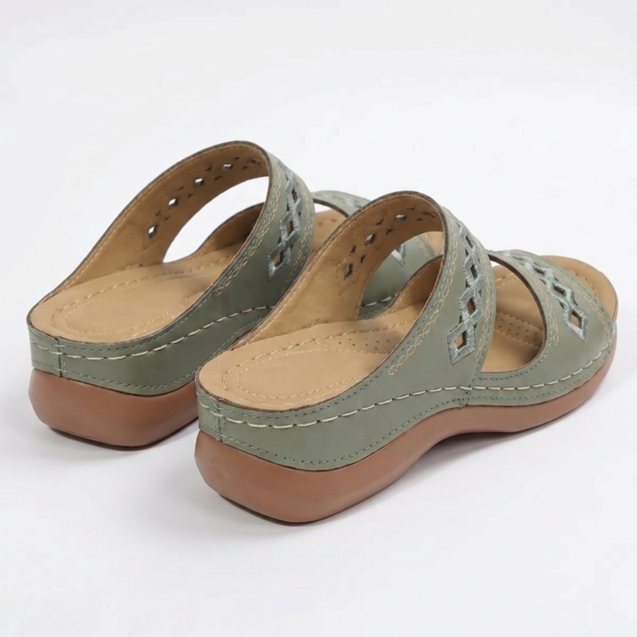 Amelia - Women's Orthopaedic Open Toe Sandals - Sandal - Green - Taylor & Bennett