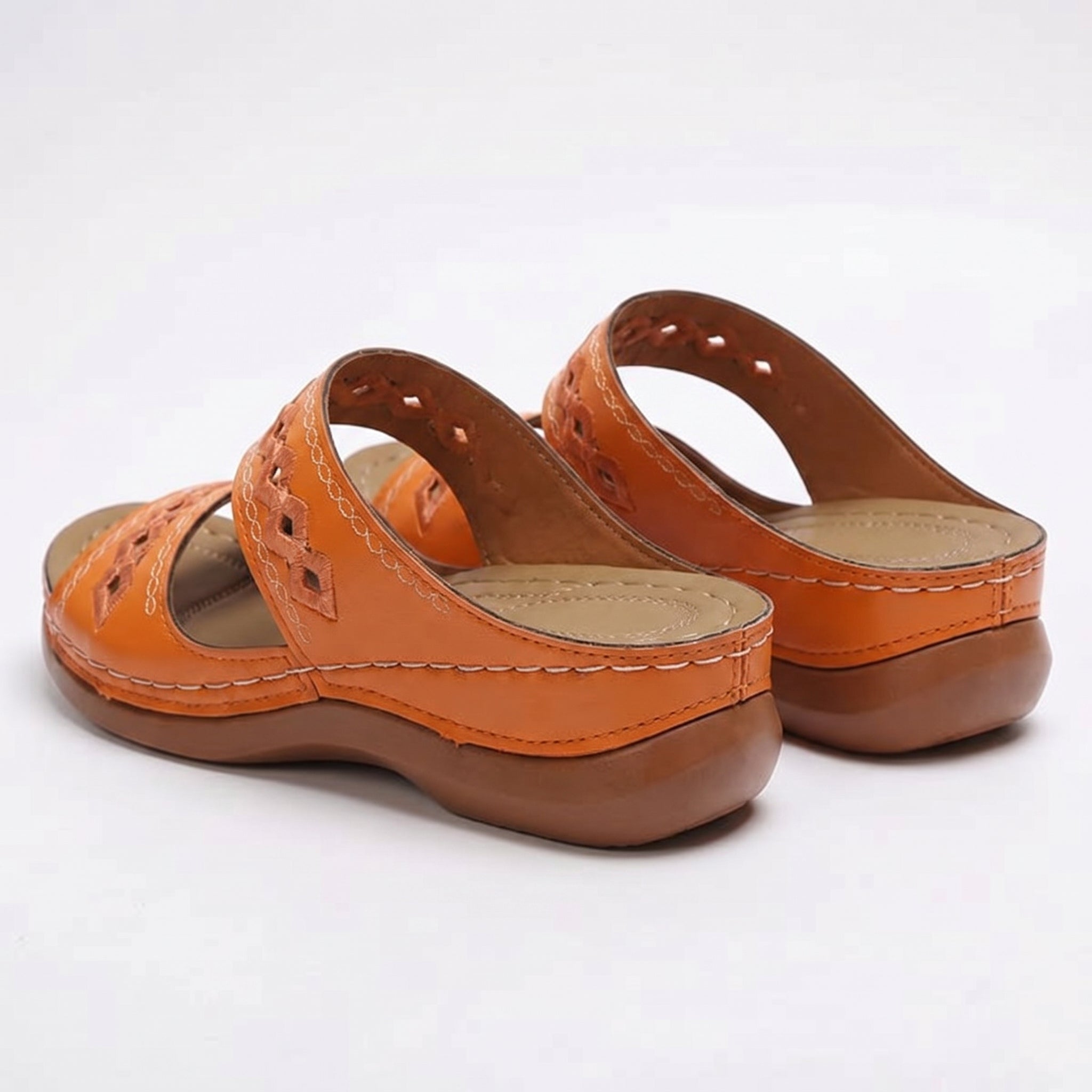 Amelia - Women's Orthopaedic Open Toe Sandals - Sandal - Orange - Taylor & Bennett