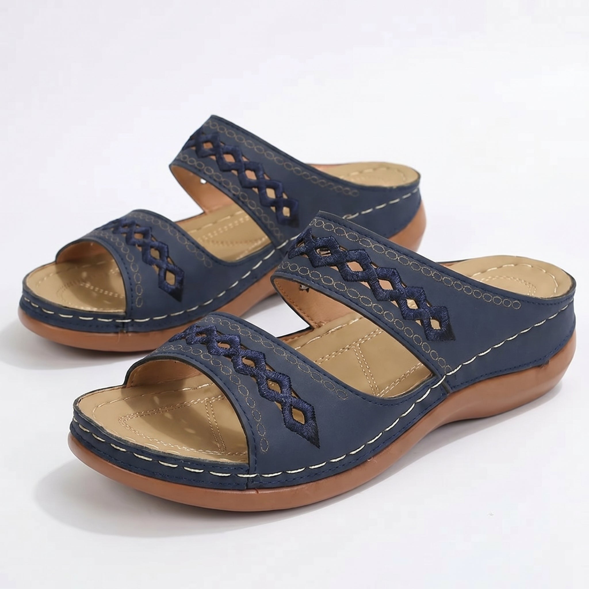 Amelia - Women's Orthopaedic Open Toe Sandals - Sandal - Blue - Taylor & Bennett