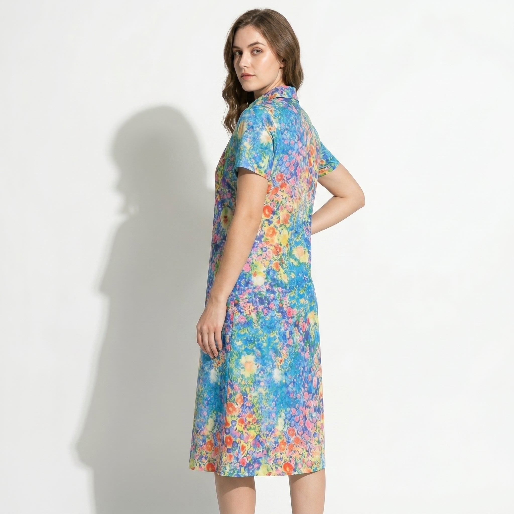 Amelia - Women's Summer Printed Midi Dress - Dress - Blue - Taylor & Bennett