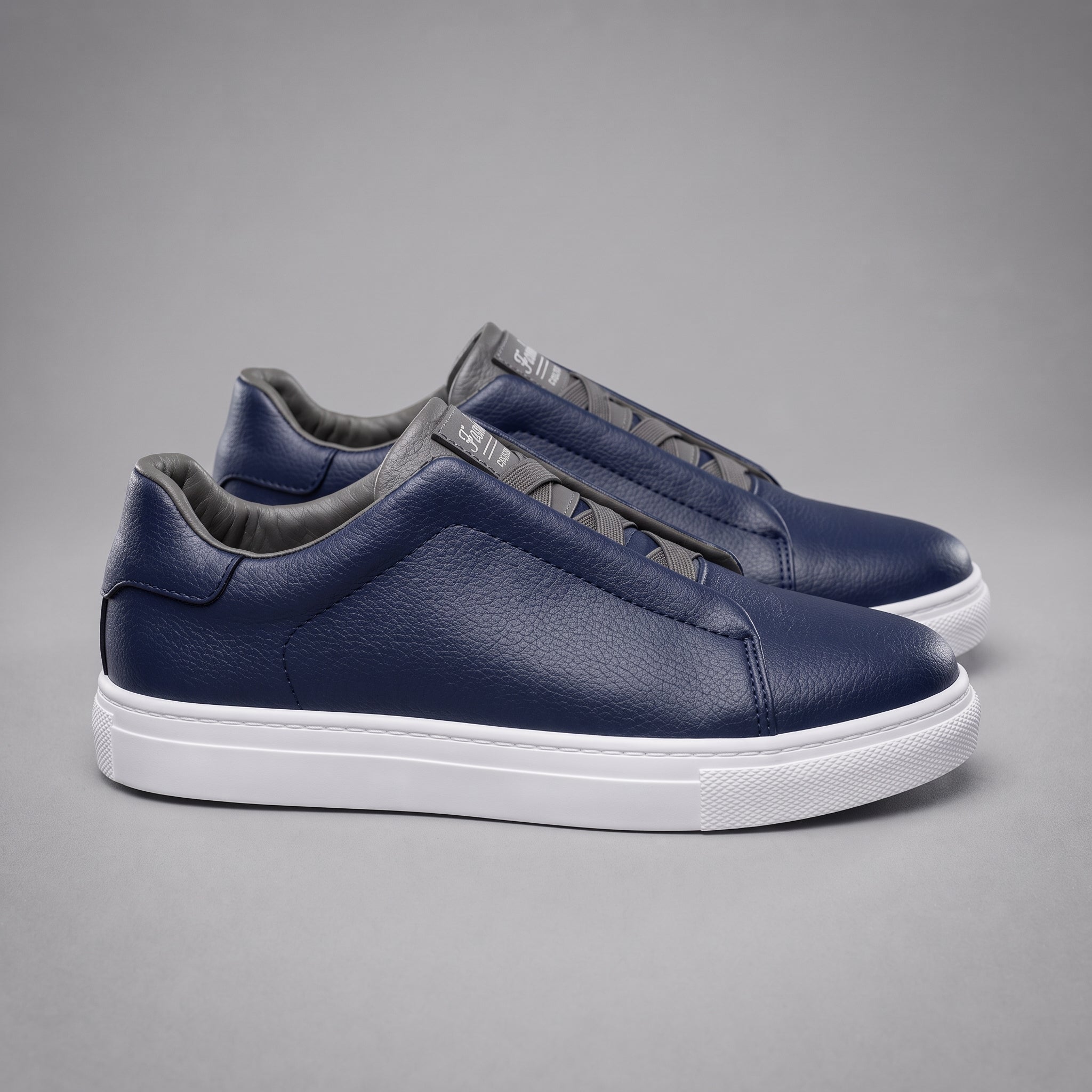 Andreas - Men's Orthopaedic Casual Low-Top Trainers - Sneakers - Navy Blue - Taylor & Bennett