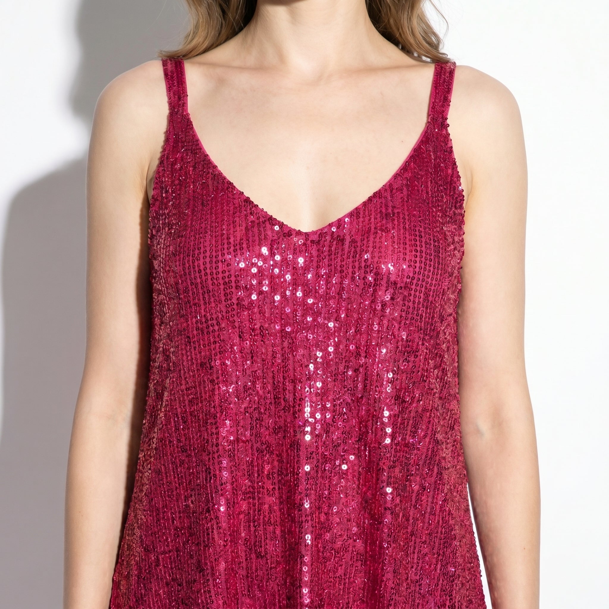 Angel - Women's Party Sequin Mini Dress - Mini Dresses - Rose Red - Taylor & Bennett