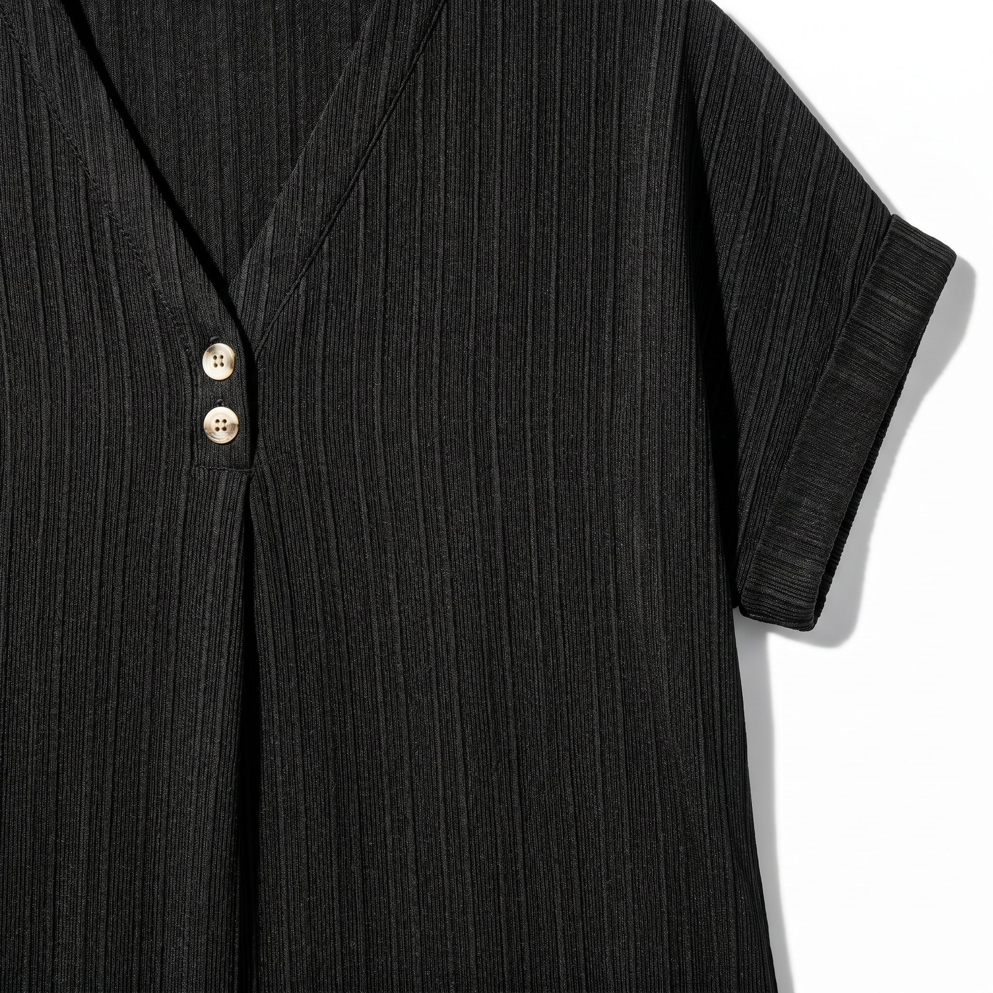 Anne - Women's V - Neck Short Sleeve Mini Dress - Mini Dress - Black - Taylor & Bennett