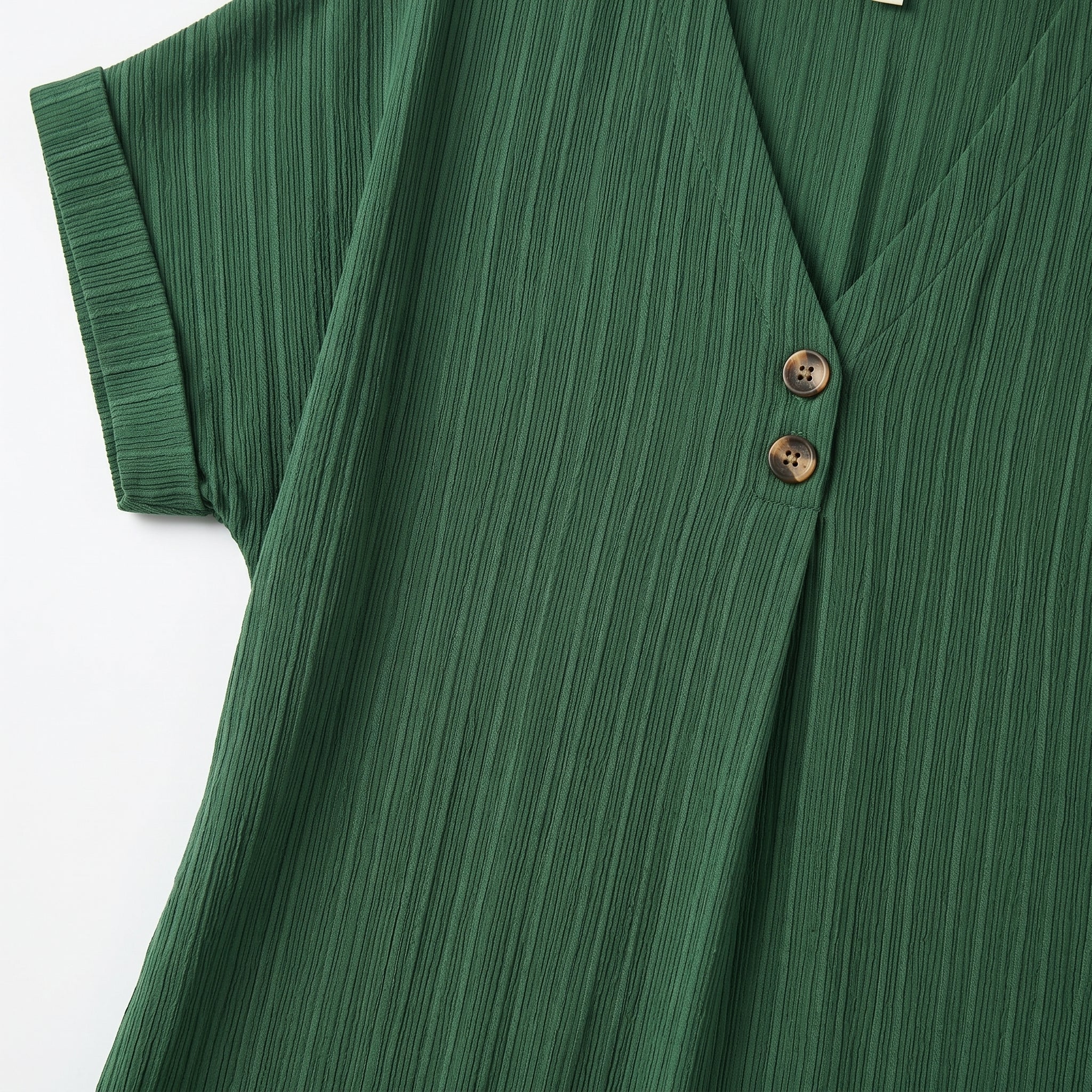 Anne - Women's V - Neck Short Sleeve Mini Dress - Mini Dress - Green - Taylor & Bennett