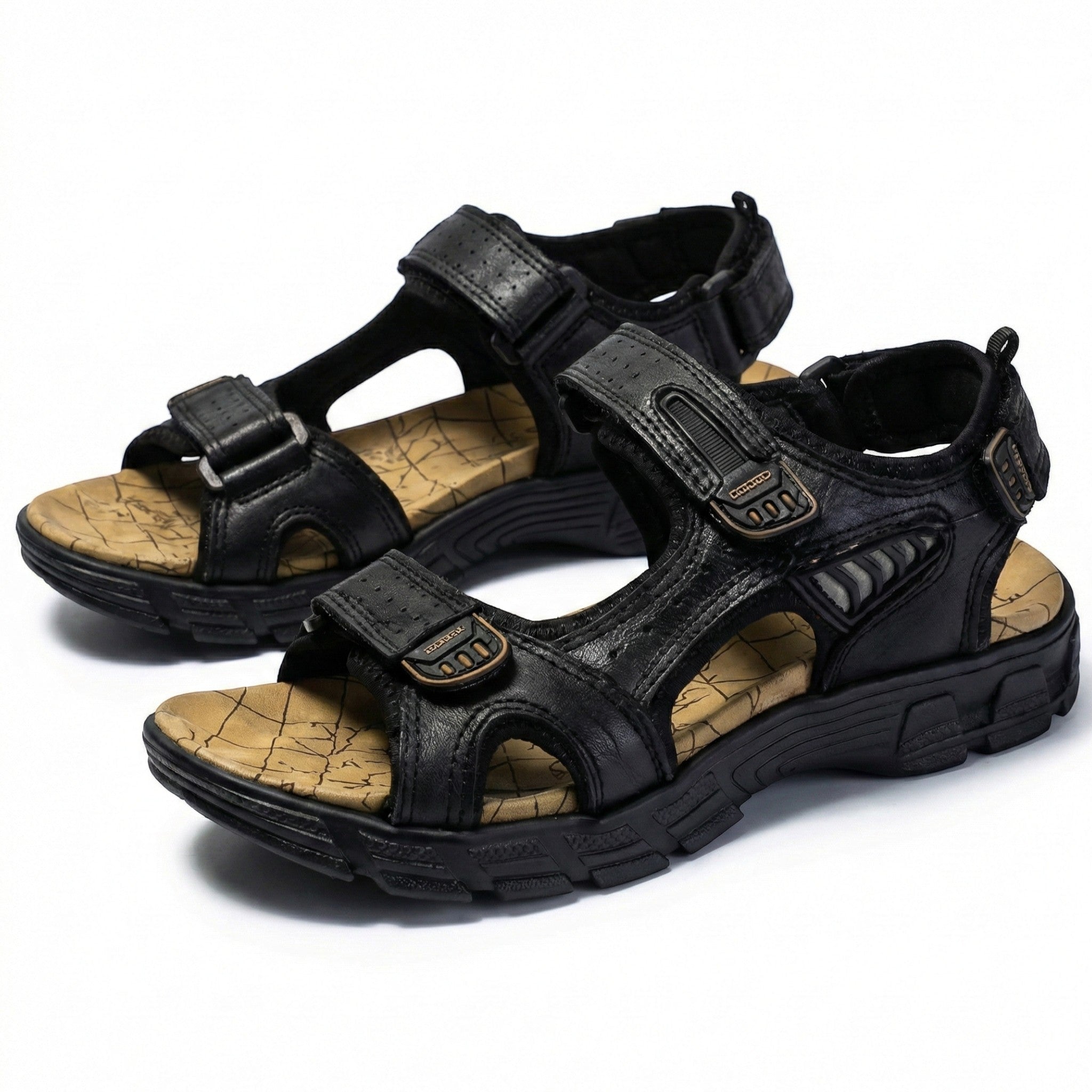 Arthur - Men's Adjustable Walking Sandals with Durable Straps - Sandals - Black - Taylor & Bennett