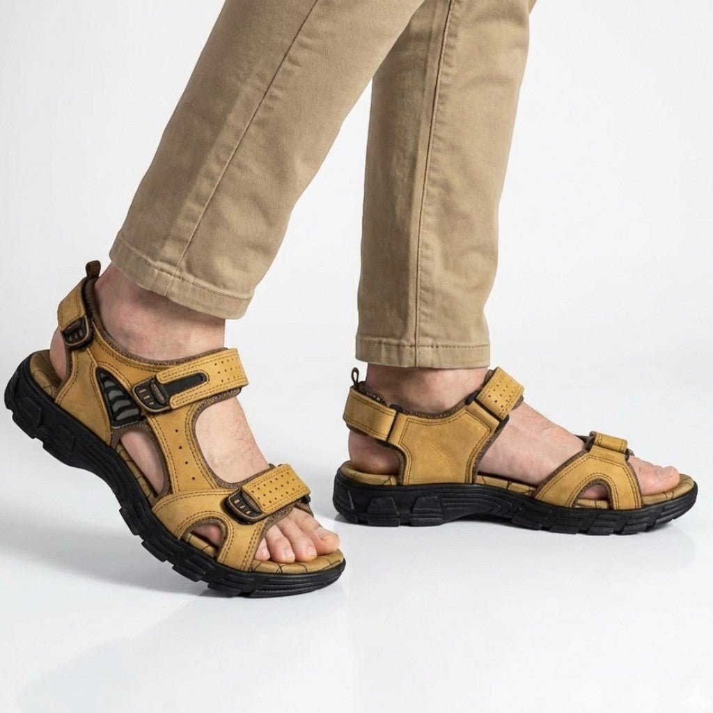 Arthur - Men's Adjustable Walking Sandals with Durable Straps - Sandals - Camel - Taylor & Bennett