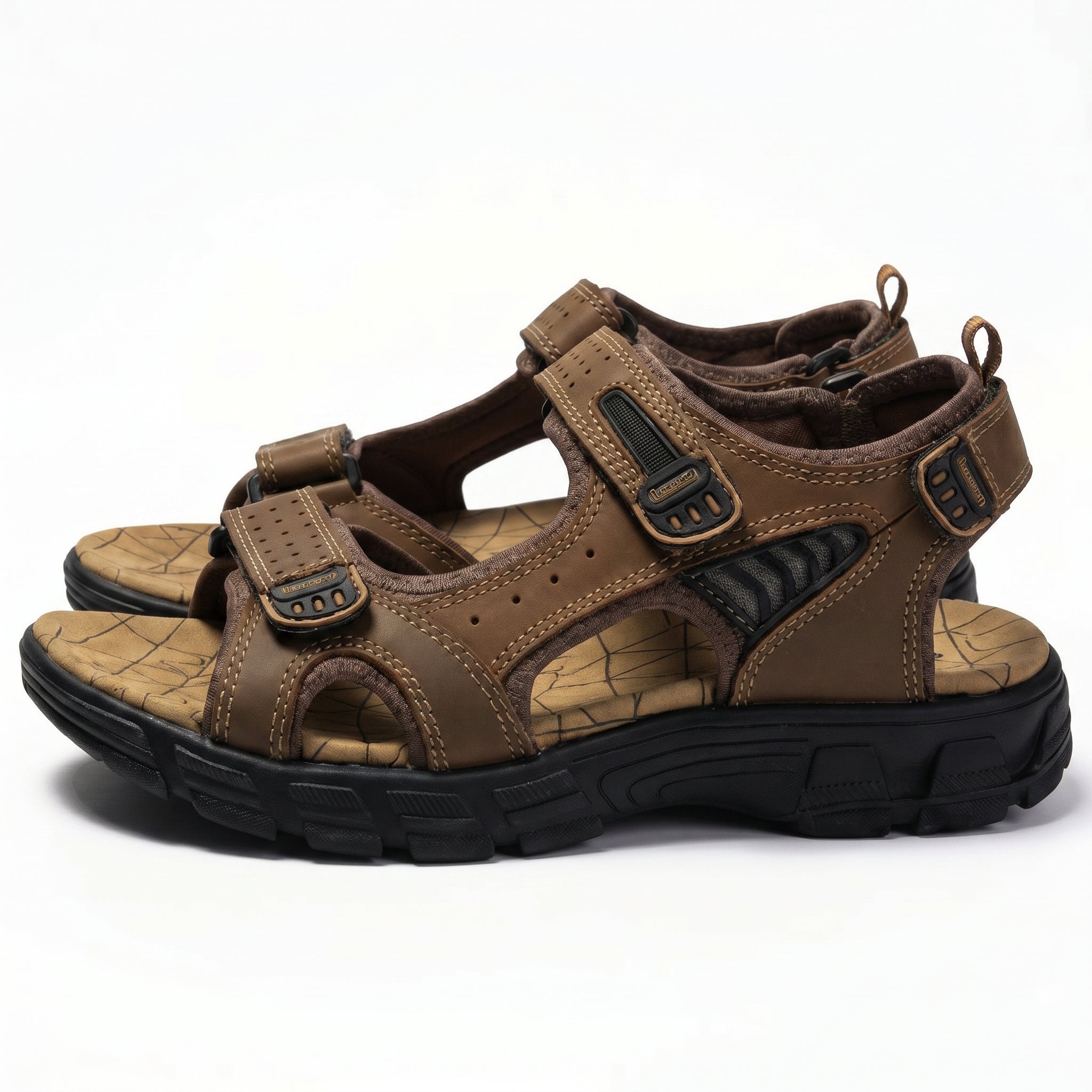 Arthur - Men's Orthopaedic Open Toe Sandals - Sandals - Dark Brown - Taylor & Bennett