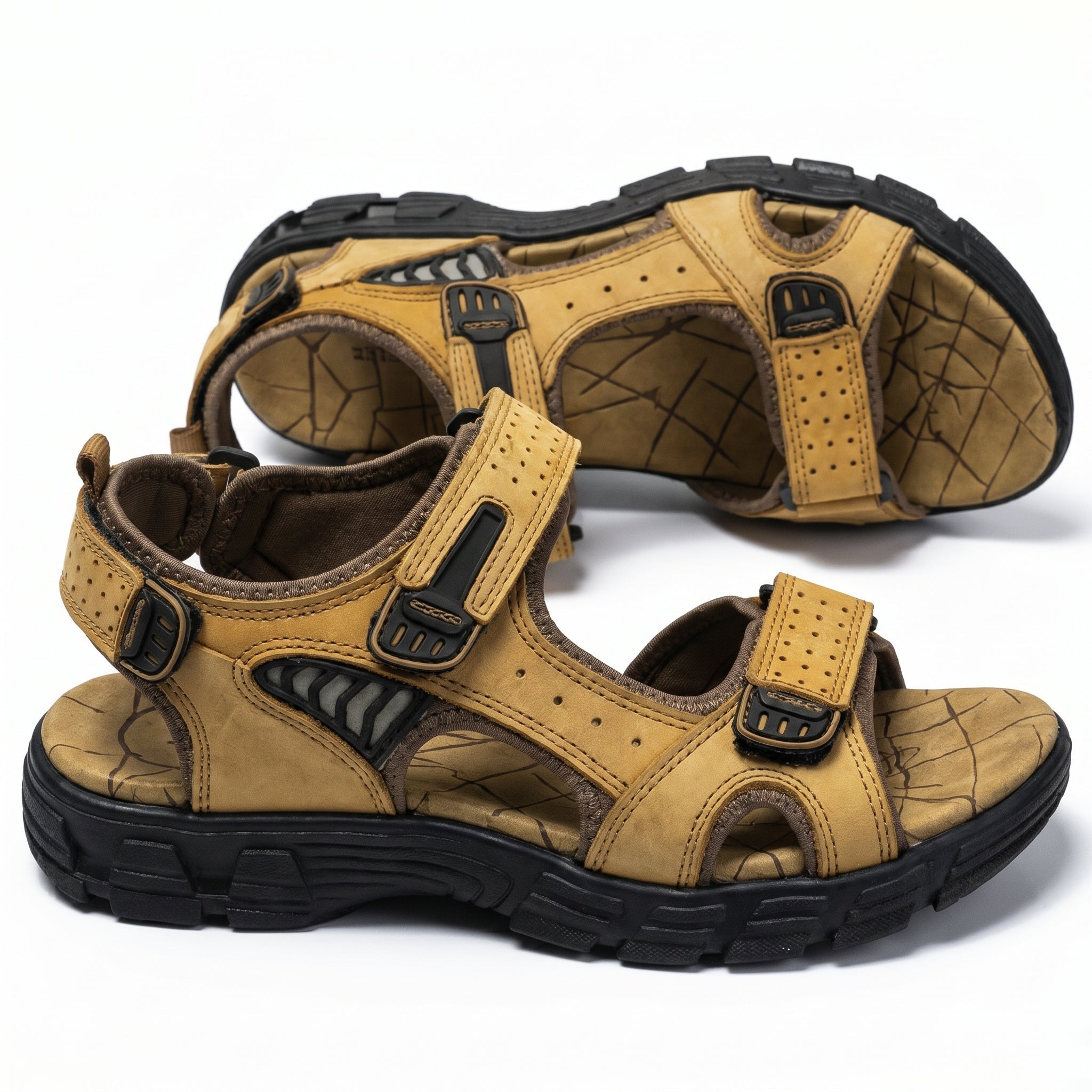 Arthur - Men's Orthopaedic Open Toe Sandals - Sandals - Camel - Taylor & Bennett