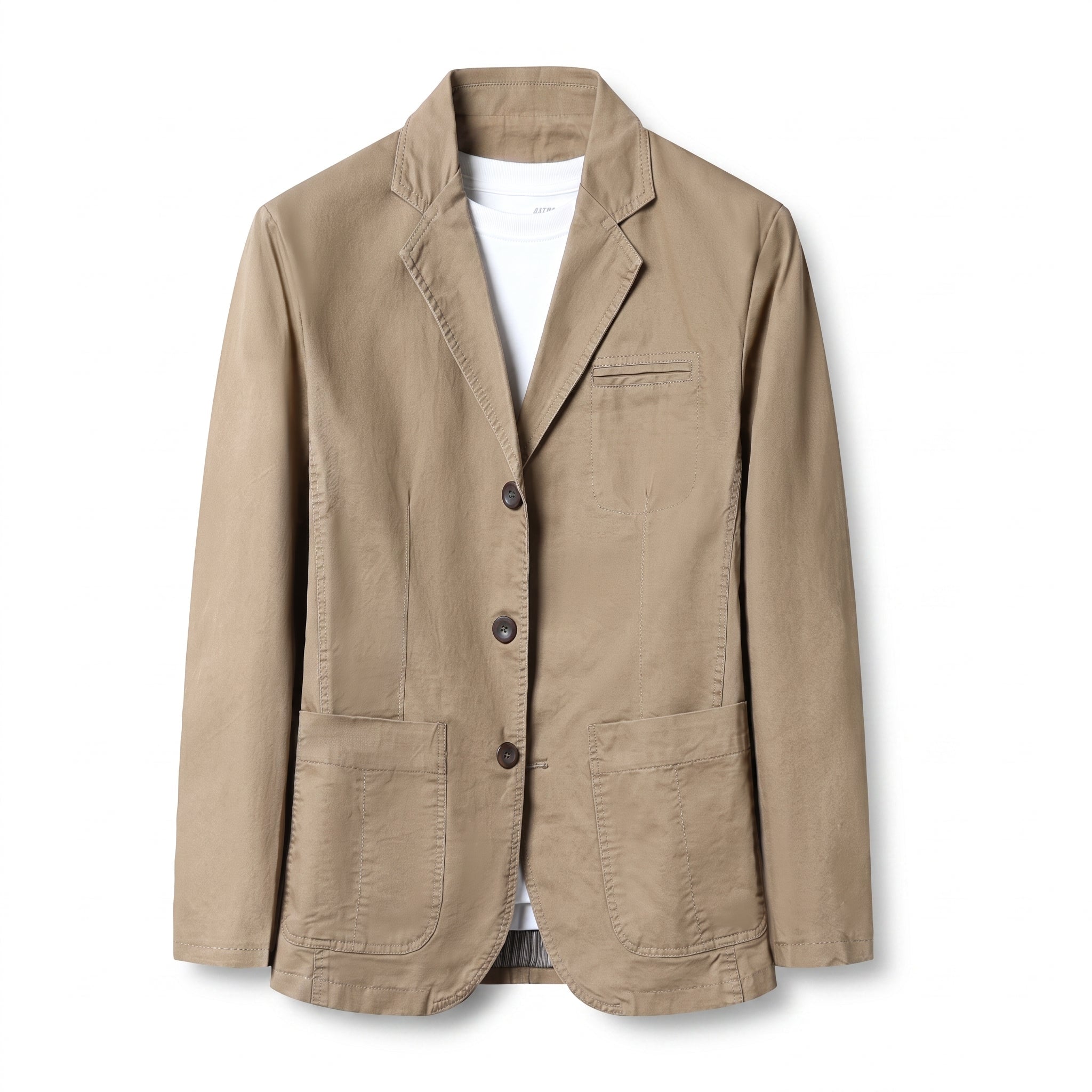 Arthur - Men's Relaxed Fit Single-Breasted Notch Lapel Casual Blazer - Blazers - Light Brown - Taylor & Bennett