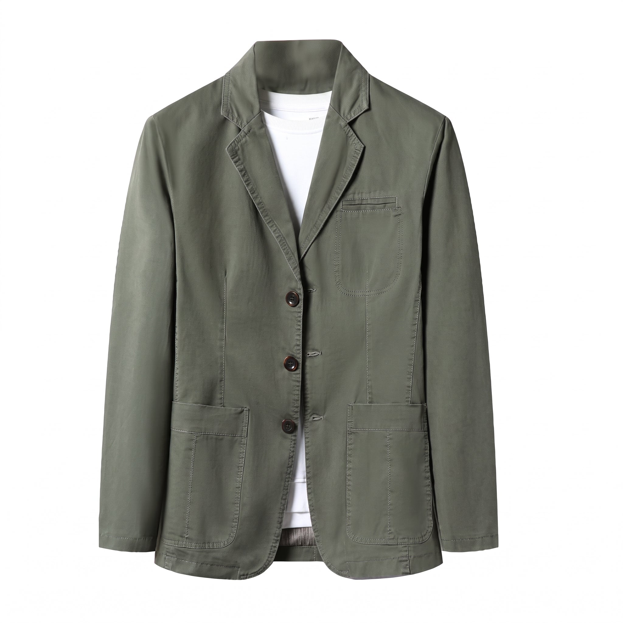 Arthur - Men's Relaxed Fit Single-Breasted Notch Lapel Casual Blazer - Blazers - Green - Taylor & Bennett