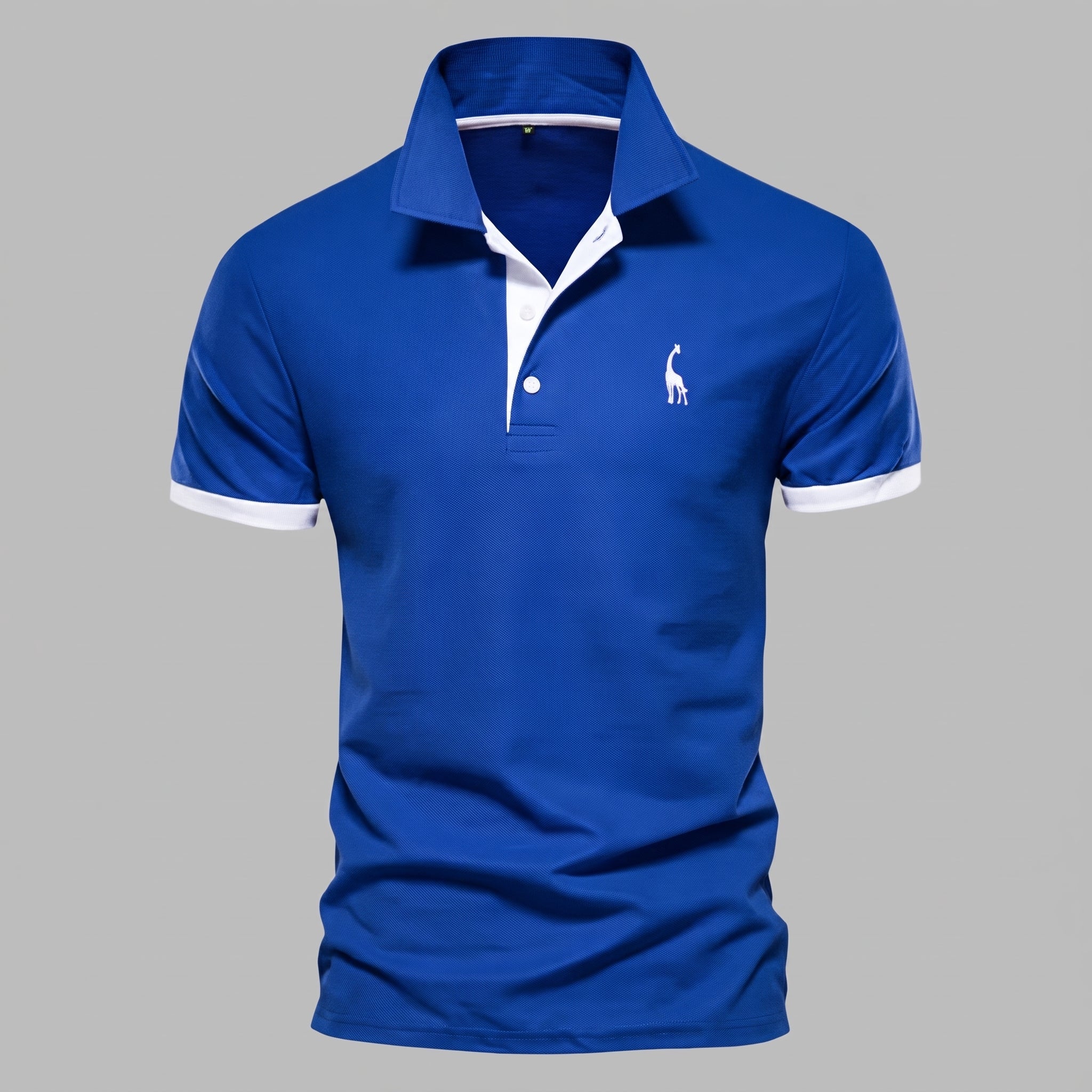 Arthur - Men's Slim Fit Contrast Trim Short Sleeve Polo Shirt - Polo Shirts - Blue - Taylor & Bennett
