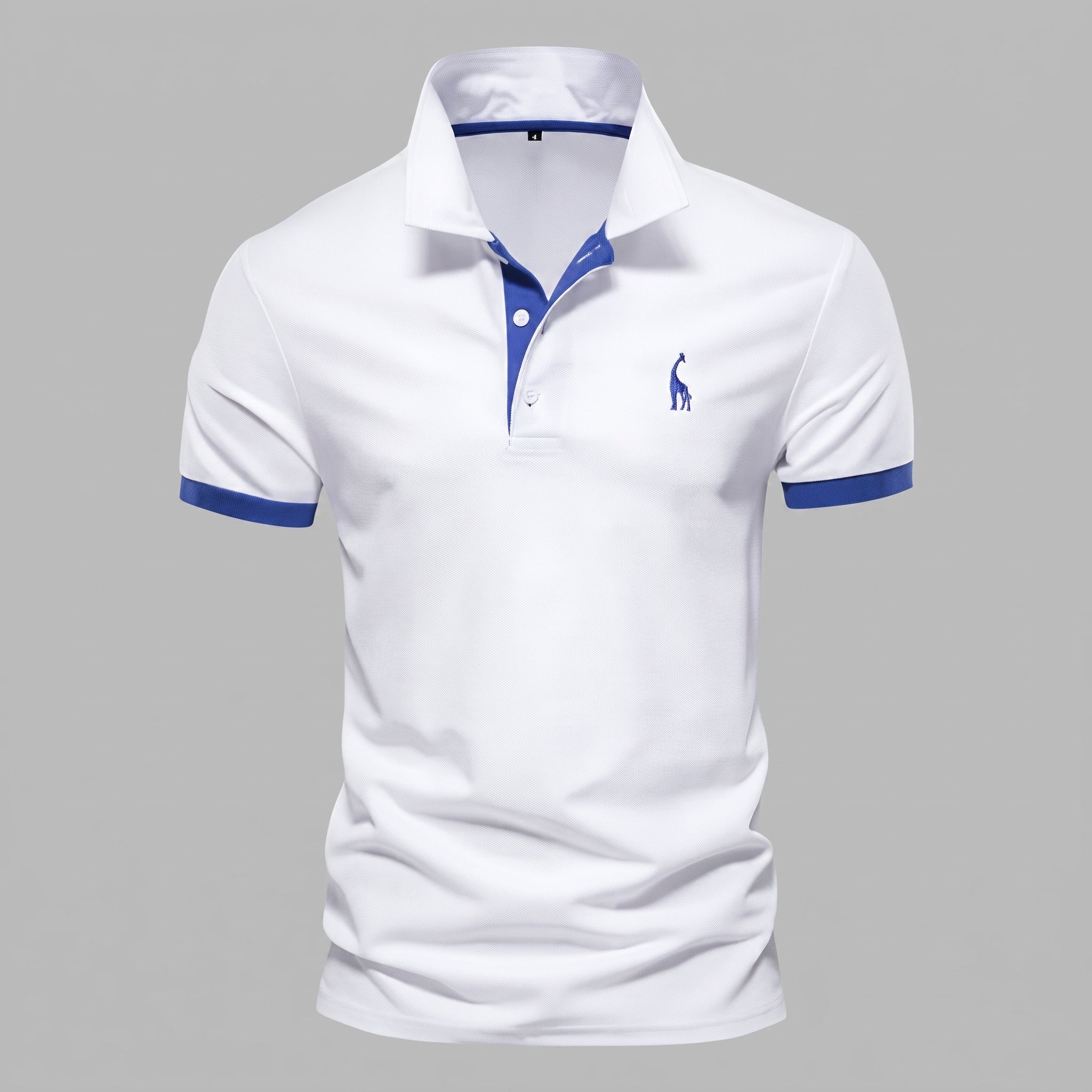 Arthur - Men's Slim Fit Contrast Trim Short Sleeve Polo Shirt - Polo Shirts - White - Taylor & Bennett
