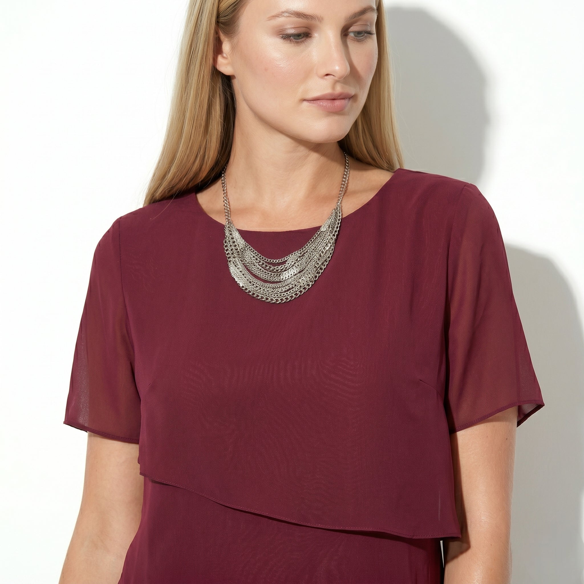 Arya - Women's Tiered Mini Dress - Dress - Red - Taylor & Bennett
