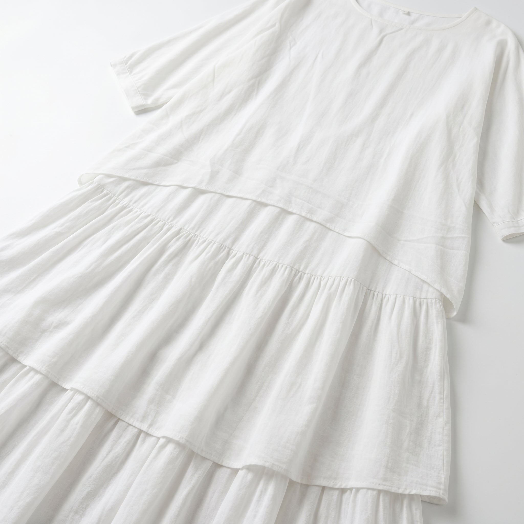 Athena – Women's Batwing Tiered Summer Maxi Dress - Maxi Dress - White - Taylor & Bennett