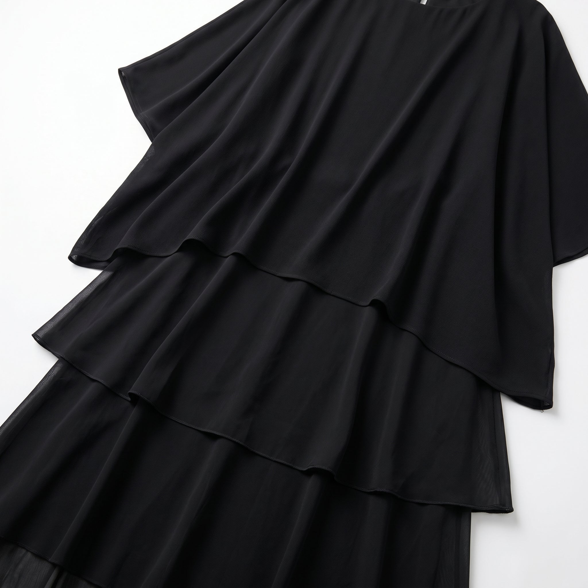 Athena – Women's Batwing Tiered Summer Maxi Dress - Maxi Dress - Black - Taylor & Bennett