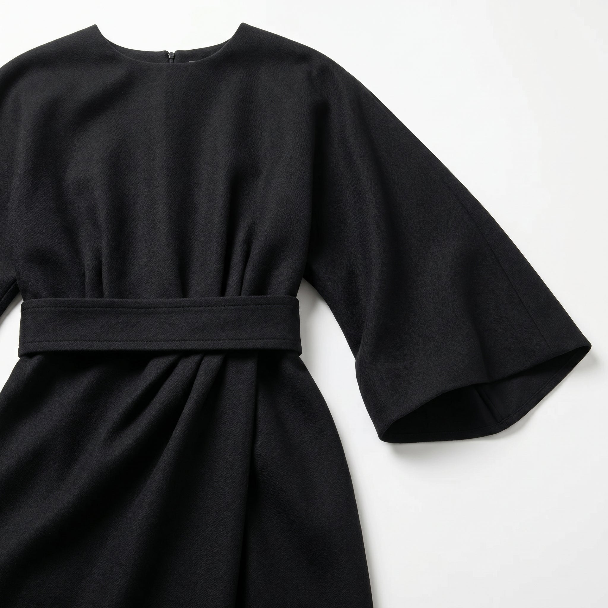 Aurora - Women's Flowy Belted Kimono Style Maxi Dress - Dress - Black - Taylor & Bennett