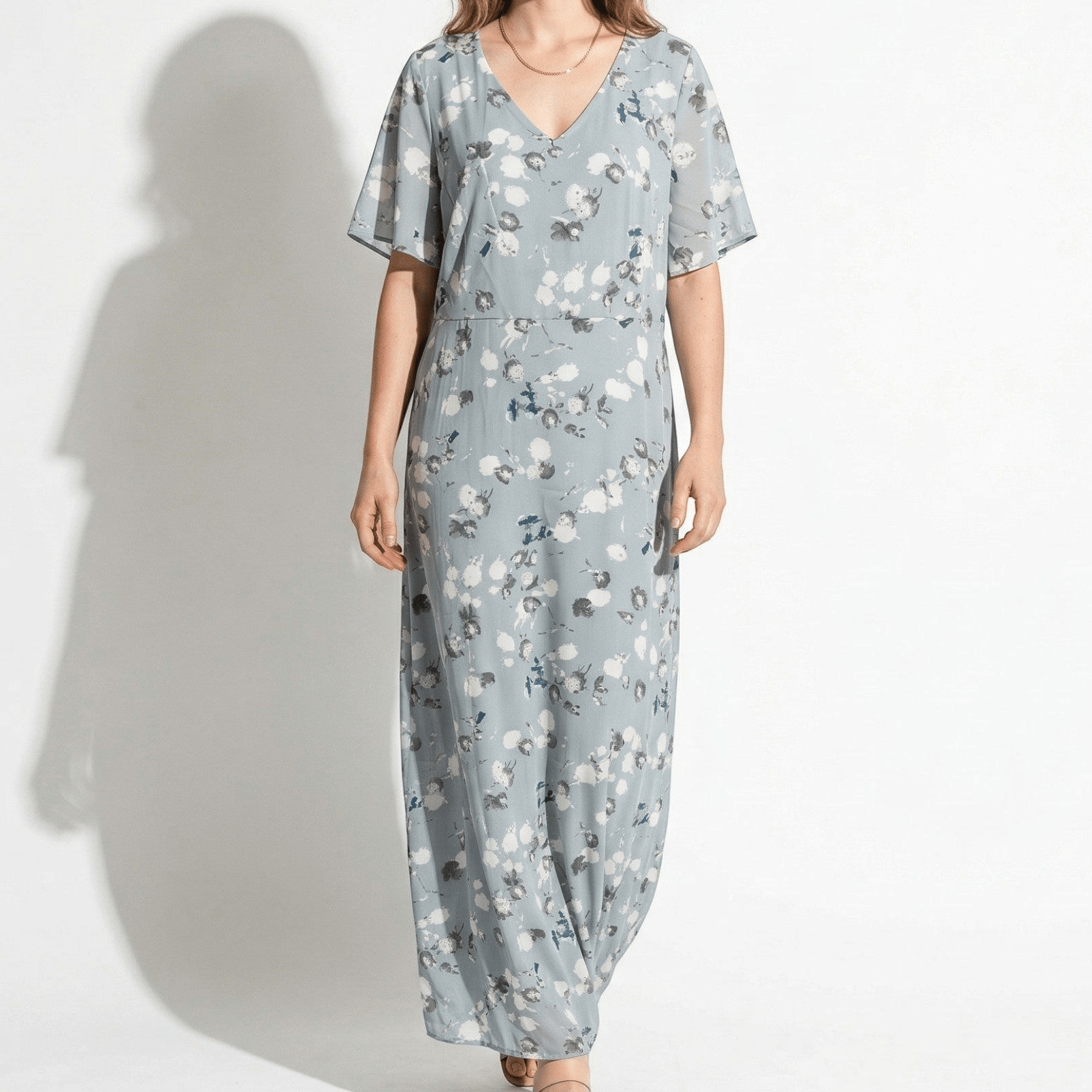 Ava – Women's Floral Print Maxi Dress - Maxi Dress - Blue - Taylor & Bennett