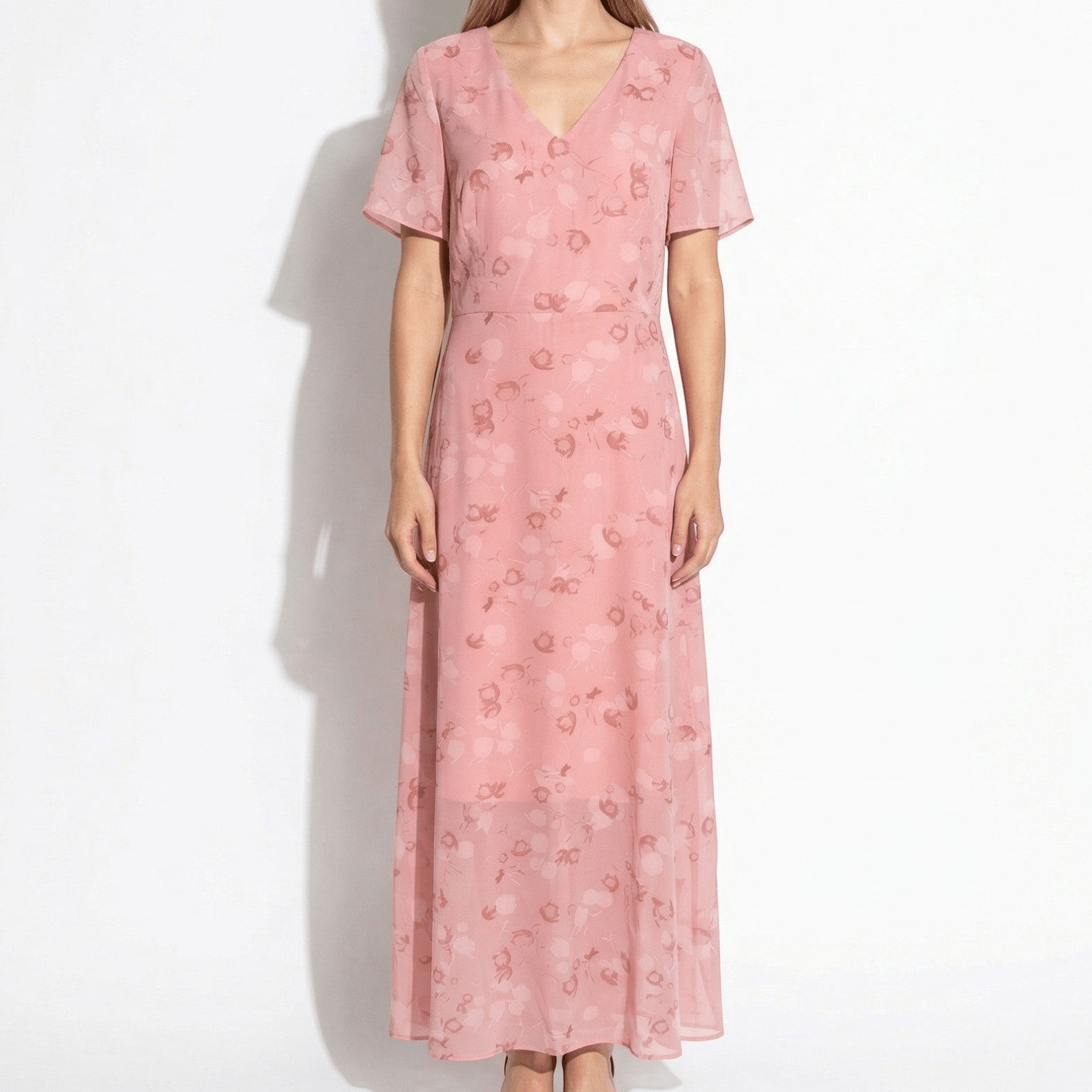 Ava – Women's Floral Print Maxi Dress - Maxi Dress - Pink - Taylor & Bennett