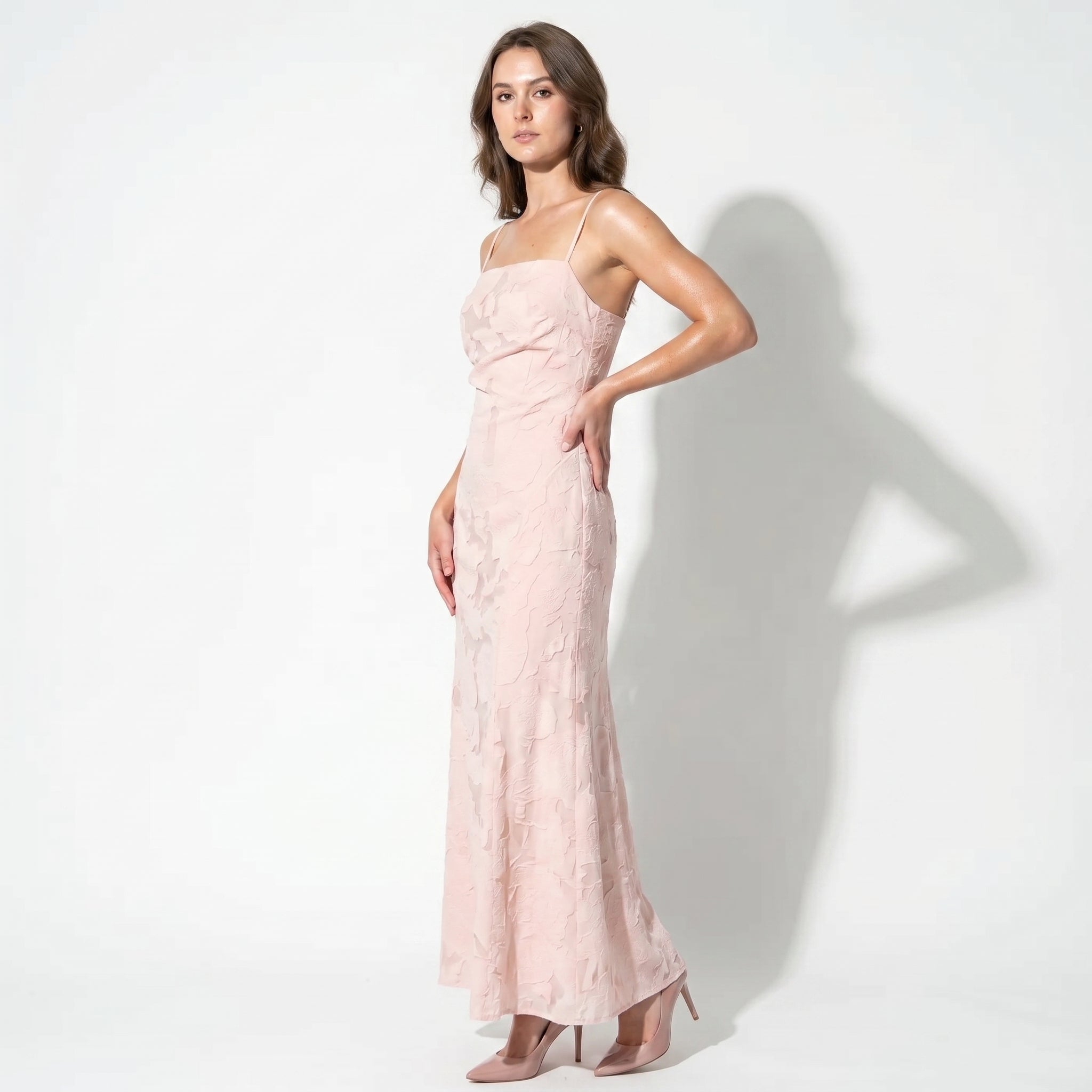 Ava - Women's Formal Evening Lace Maxi Dress - Maxi Dress - Pink - Taylor & Bennett