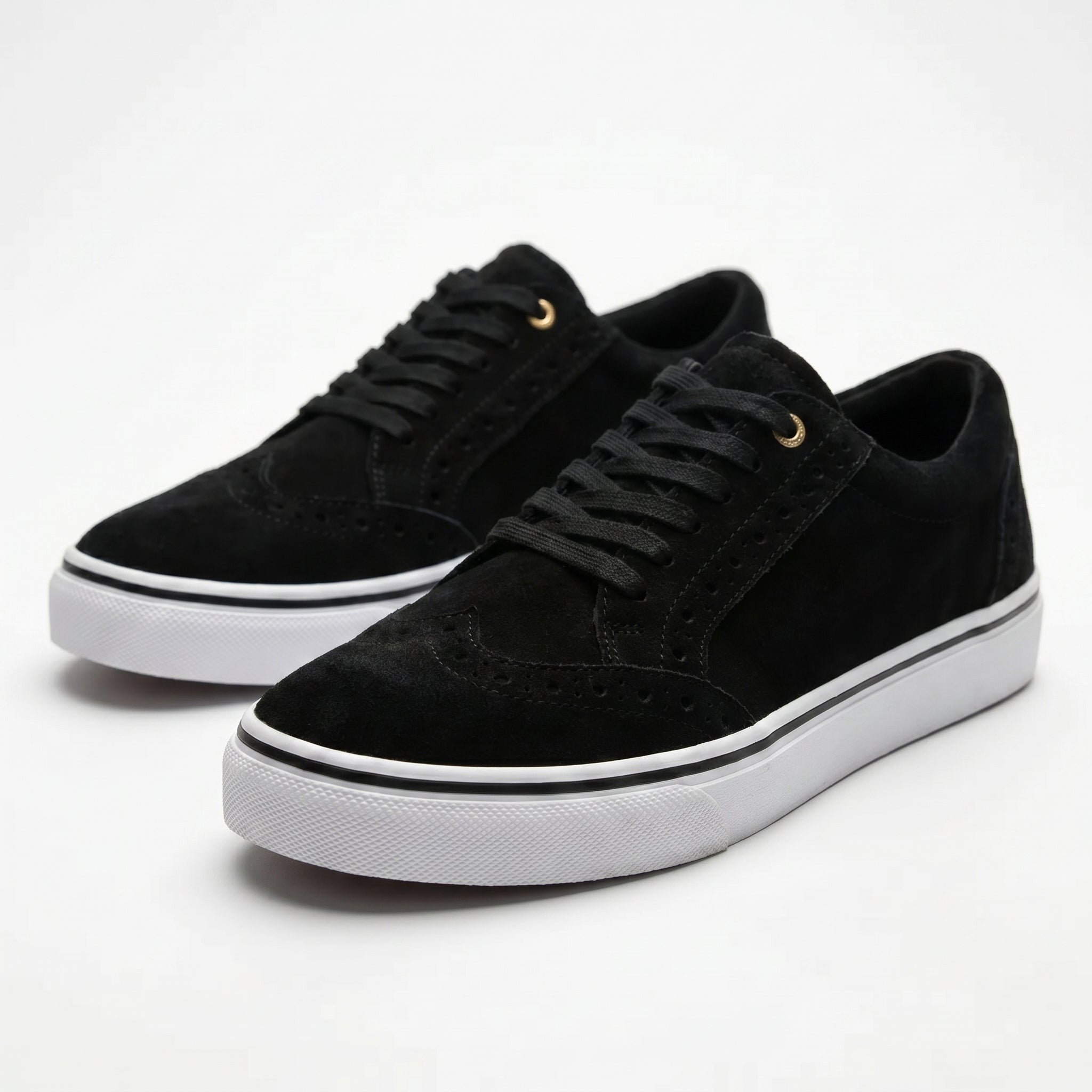 Ava - Women's Lace - Up Trainers with Brogue Detail - Shoes - Black - Taylor & Bennett