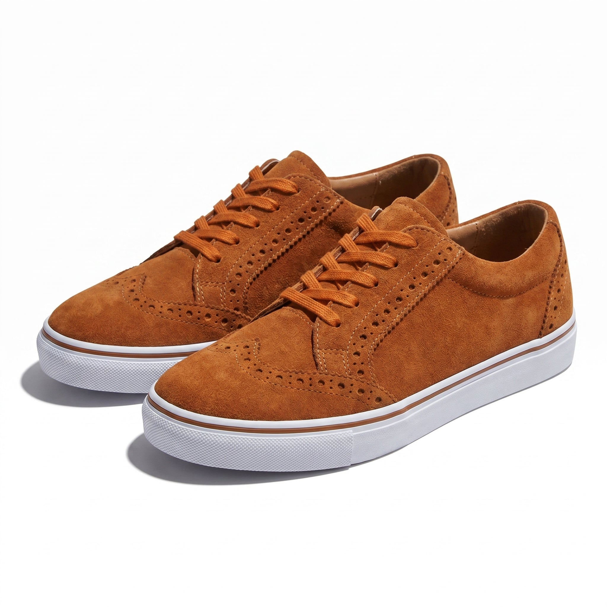 Ava - Women's Lace - Up Trainers with Brogue Detail - Shoes - Brown - Taylor & Bennett