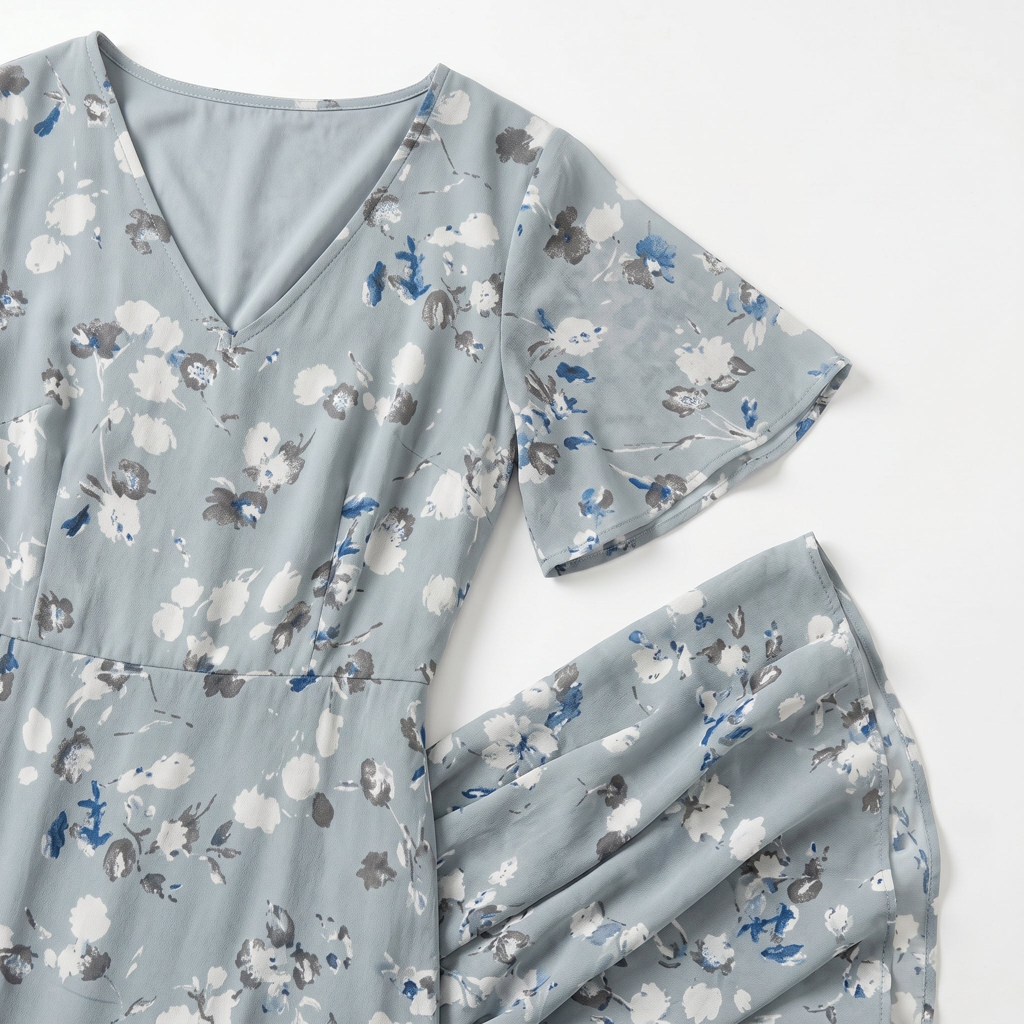 Ava – Women's Summer Floral Print Chiffon Maxi Dress - Maxi Dress - Blue - Taylor & Bennett
