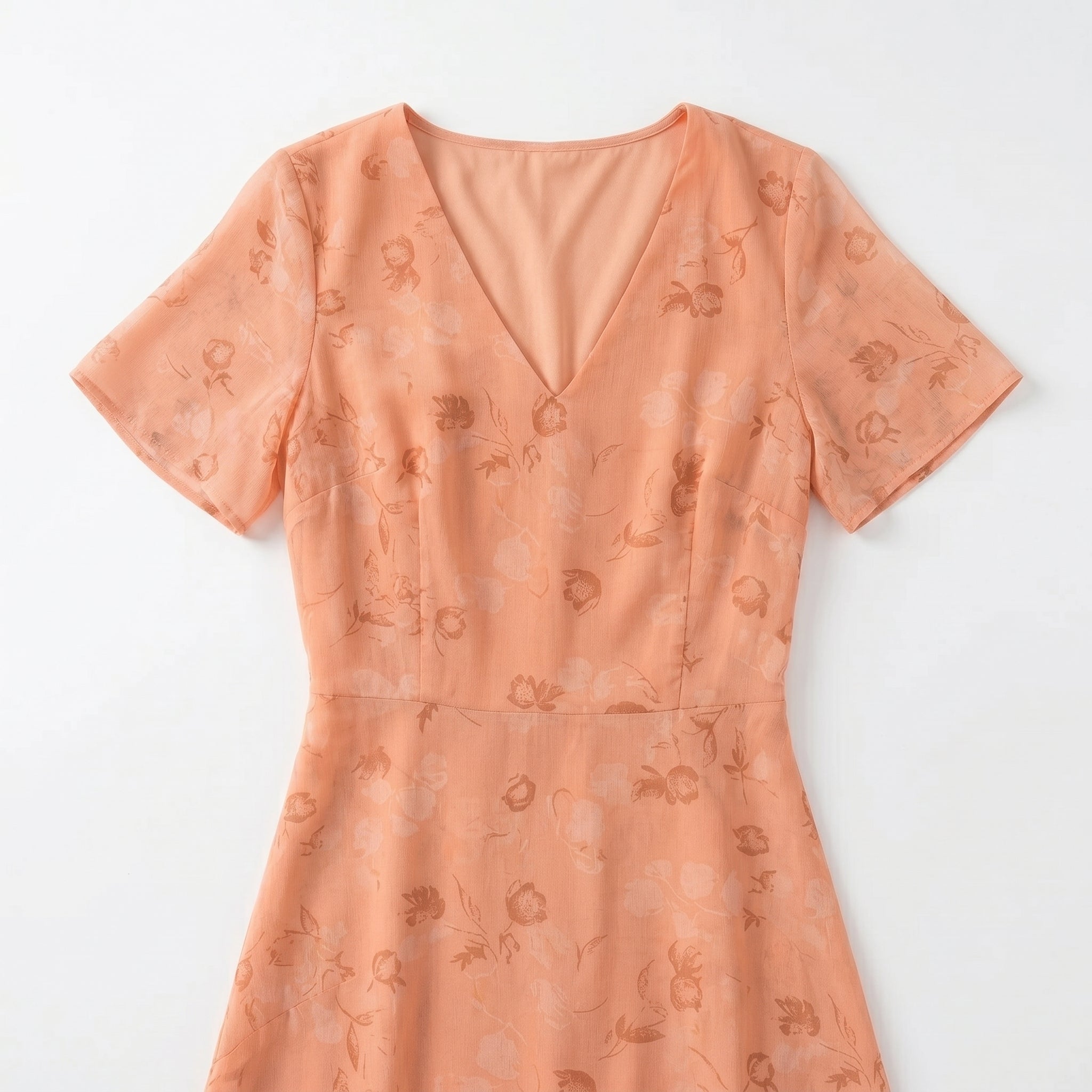 Ava – Women's Summer Floral Print Chiffon Maxi Dress - Maxi Dress - Orange - Taylor & Bennett