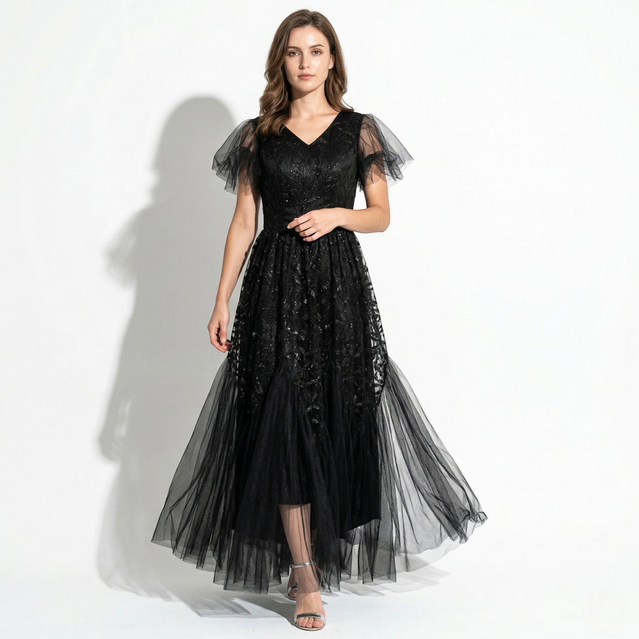Beatrice - Women's Sequin Maxi Dress - Maxi Dresses - Black - Taylor & Bennett