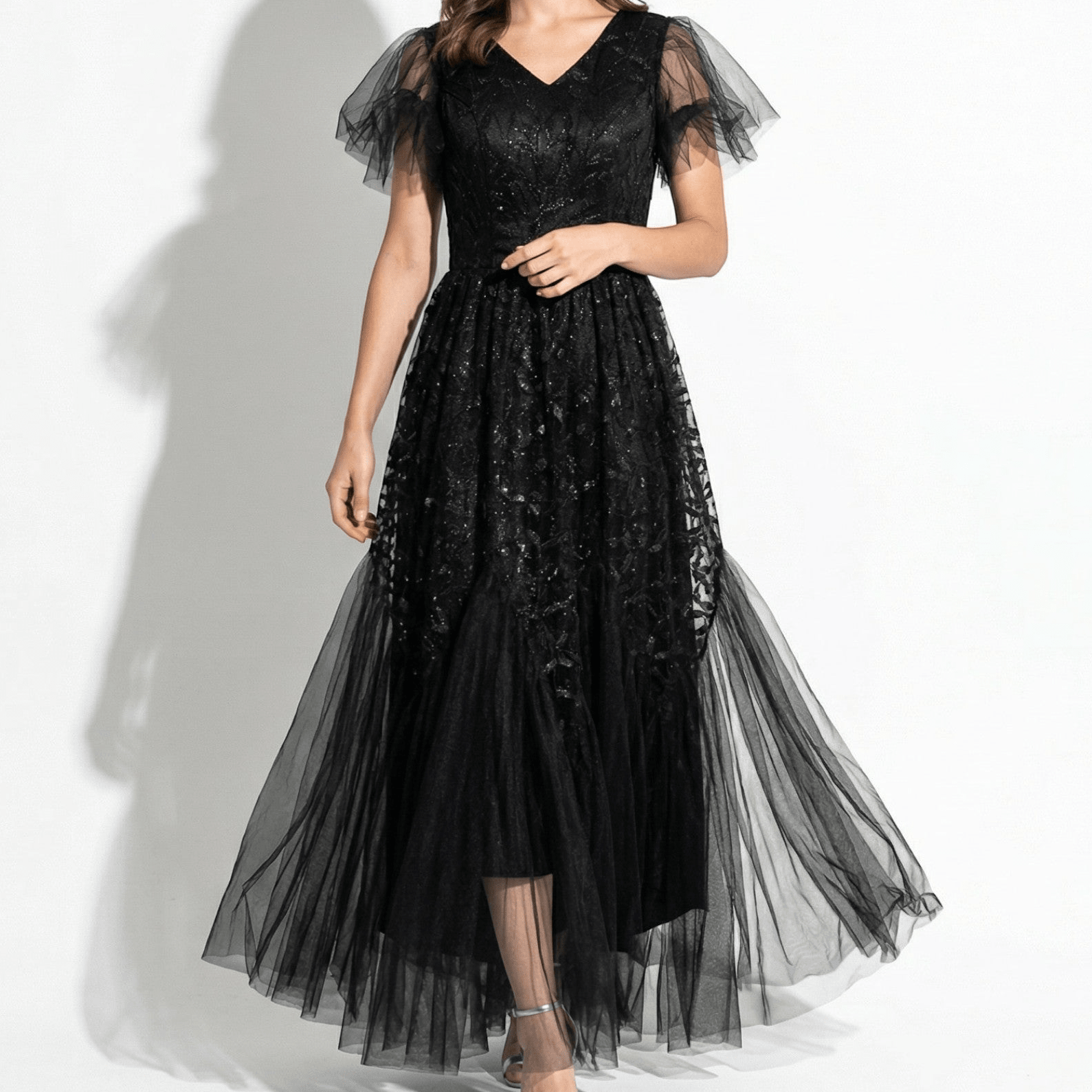 Beatrice - Women's Sequin Maxi Dress - Maxi Dresses - Black - Taylor & Bennett