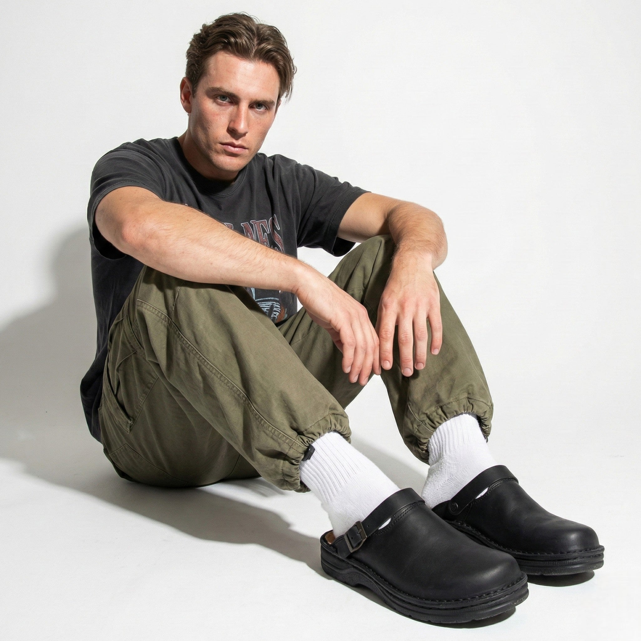 Benjamin – Elegant Orthopaedic Clogs – Slip - Resistant, Padded Sole - Shoes - Black - Taylor & Bennett