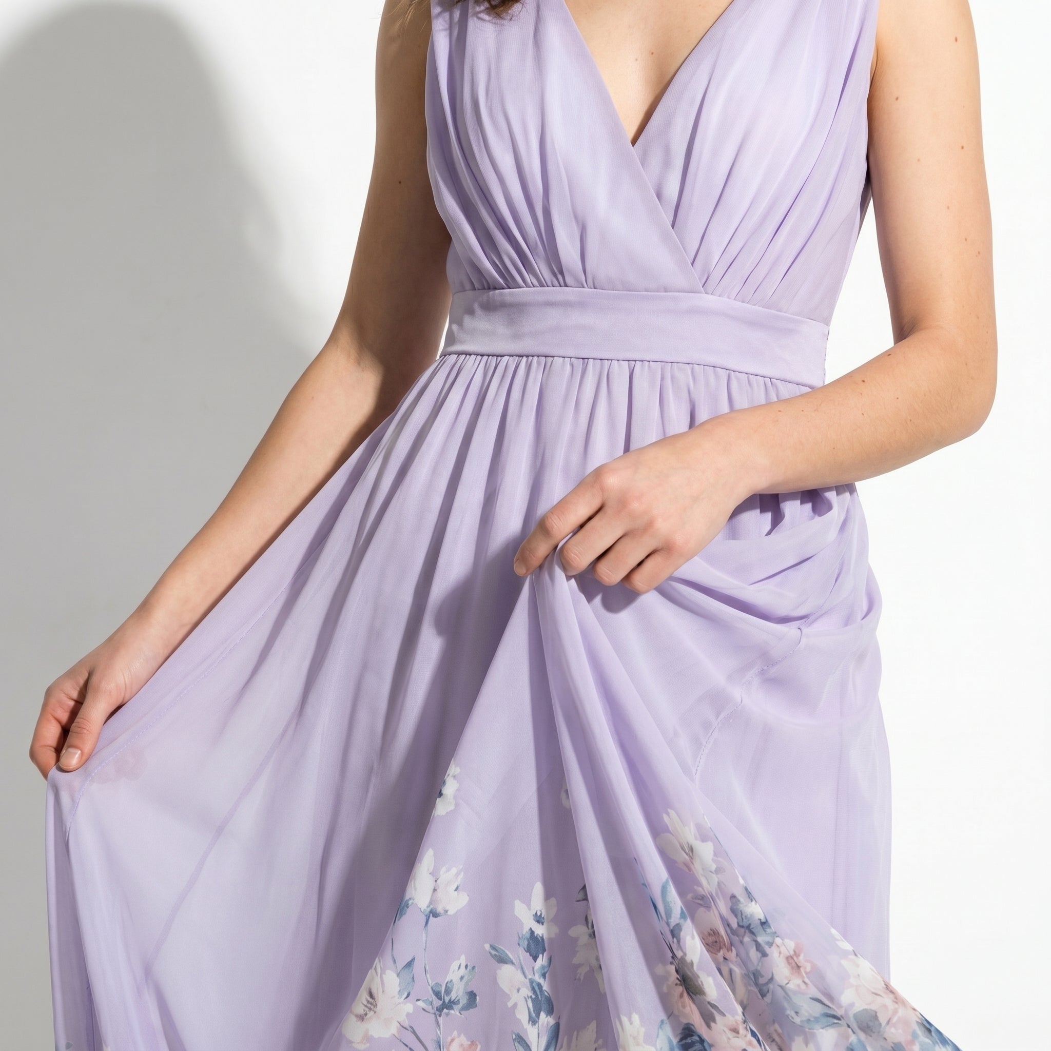 Celeste - Women's Wedding Guest Floral Print Maxi Dress - Maxi Dress - Purple - Taylor & Bennett