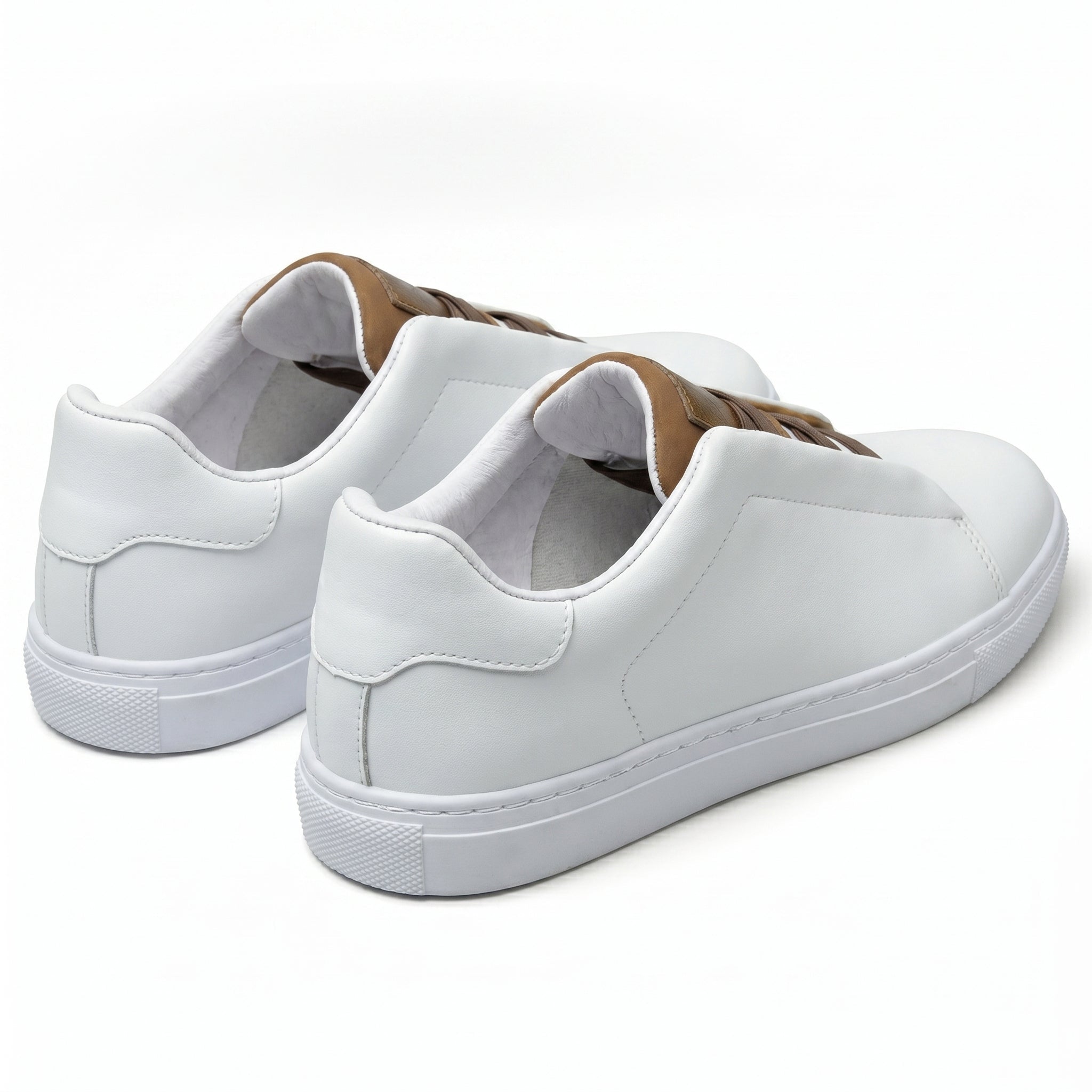 Charlie - Men's Comfortable Slip - on Trainers - Trainers - White - Taylor & Bennett