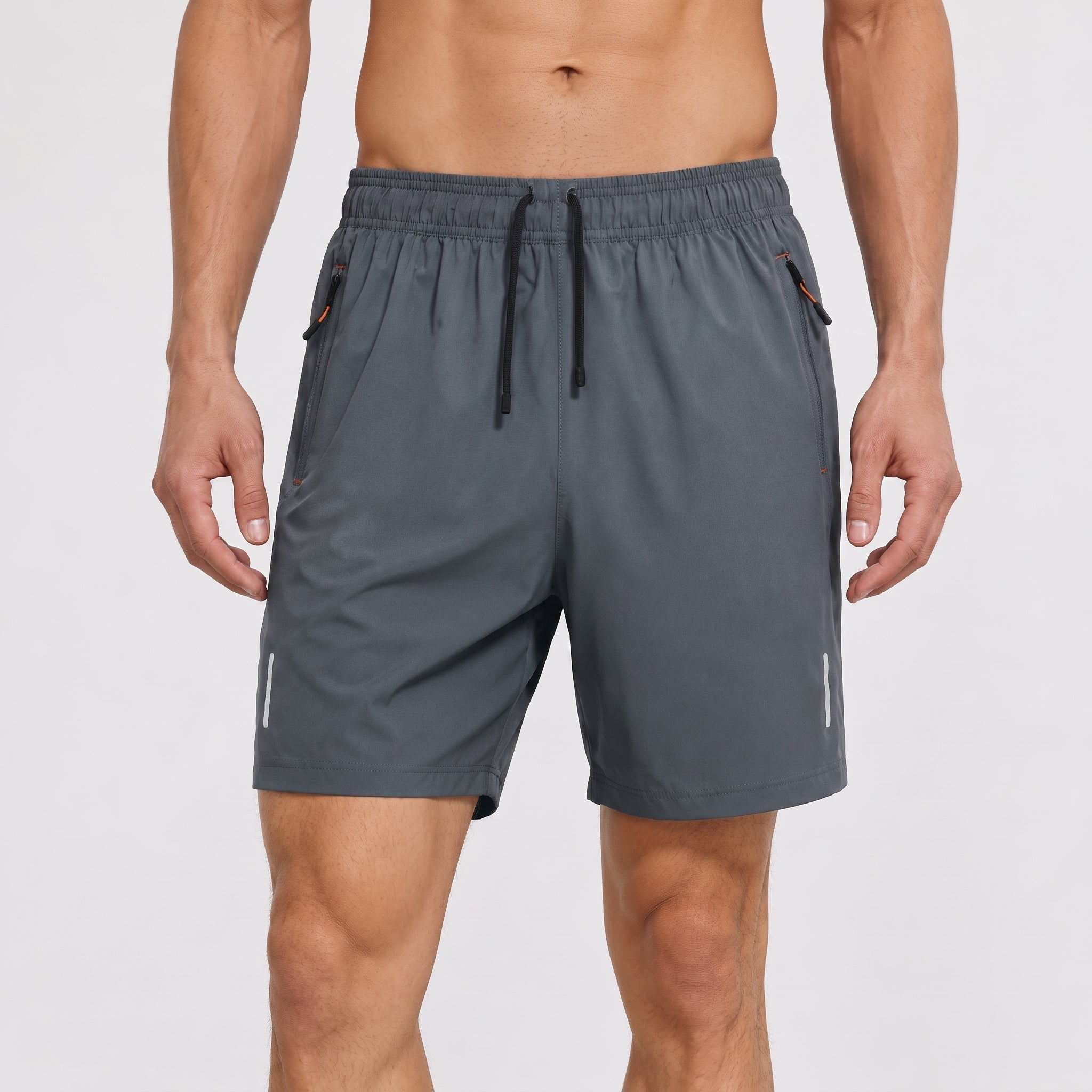 Charlie – Men's Summer Relaxed Fit Zip Pocket Sports Shorts - Shorts - Grey - Taylor & Bennett