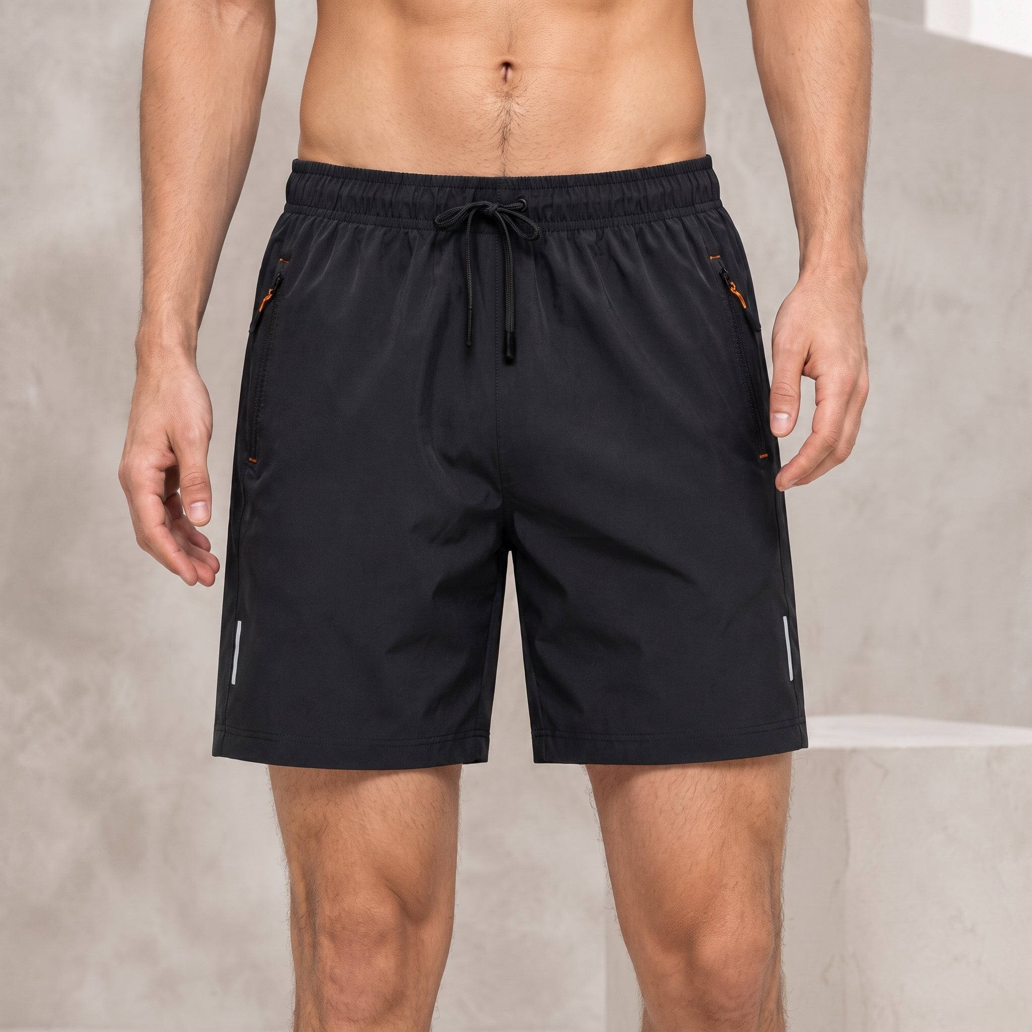 Charlie – Men's Summer Relaxed Fit Zip Pocket Sports Shorts - Shorts - Black - Taylor & Bennett