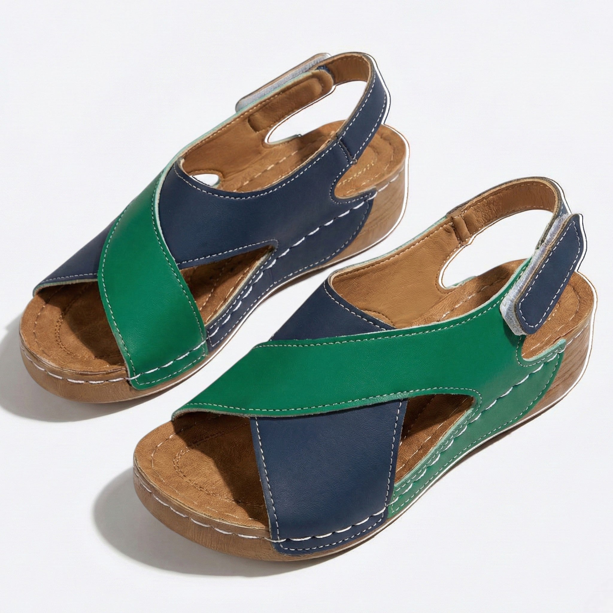 Charlotte - Women's Sandals with Arch Support and Wedge Heel - Sandals - Green - Taylor & Bennett