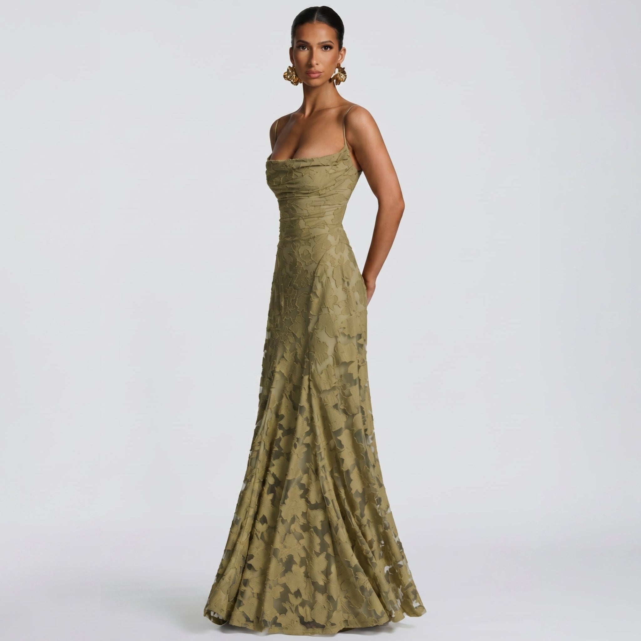 Charlotte - Women's Wedding Guest Lace Maxi Dress - Maxi Dress - Pink - Taylor & Bennett