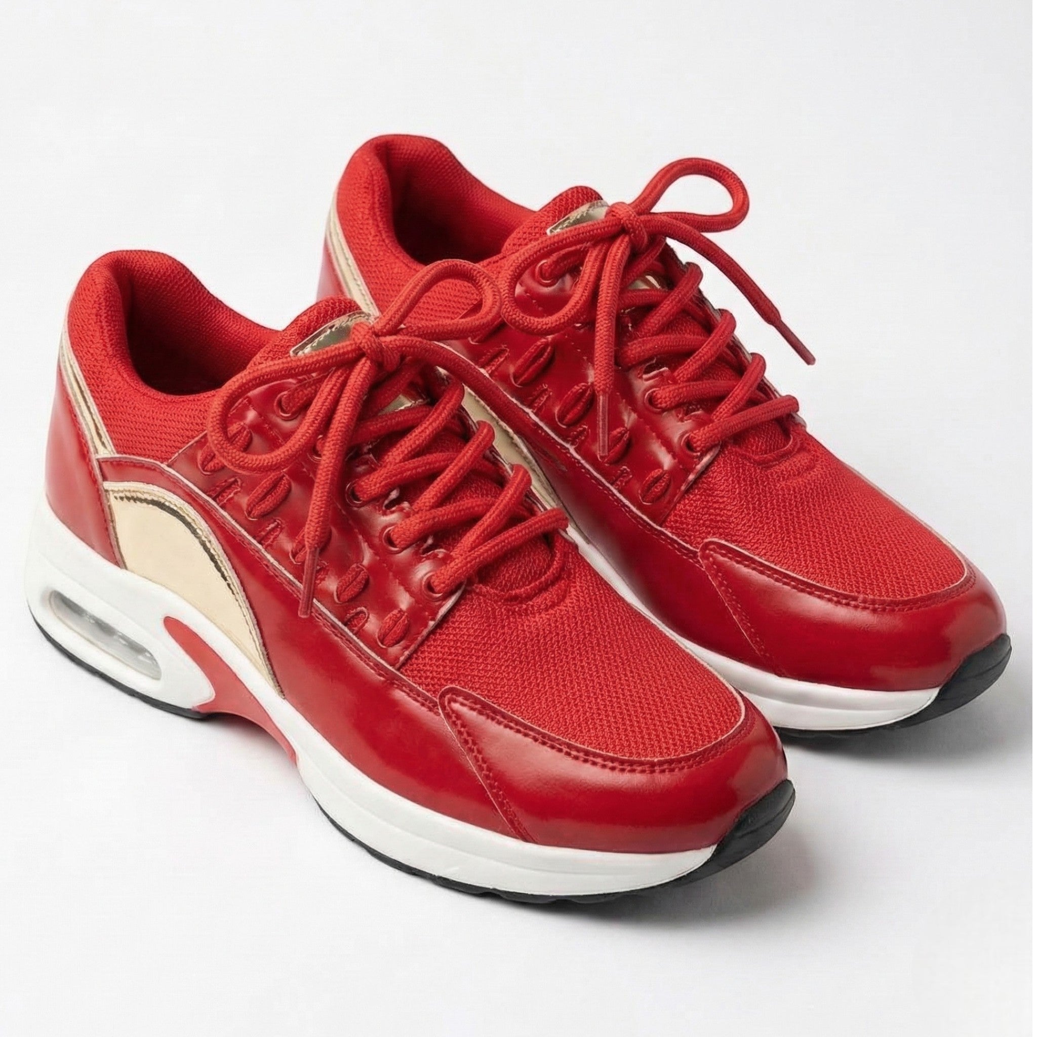 Chloe - Women's Comfortable Cushioned Lace - Up Shoes - Shoes - Red - Taylor & Bennett