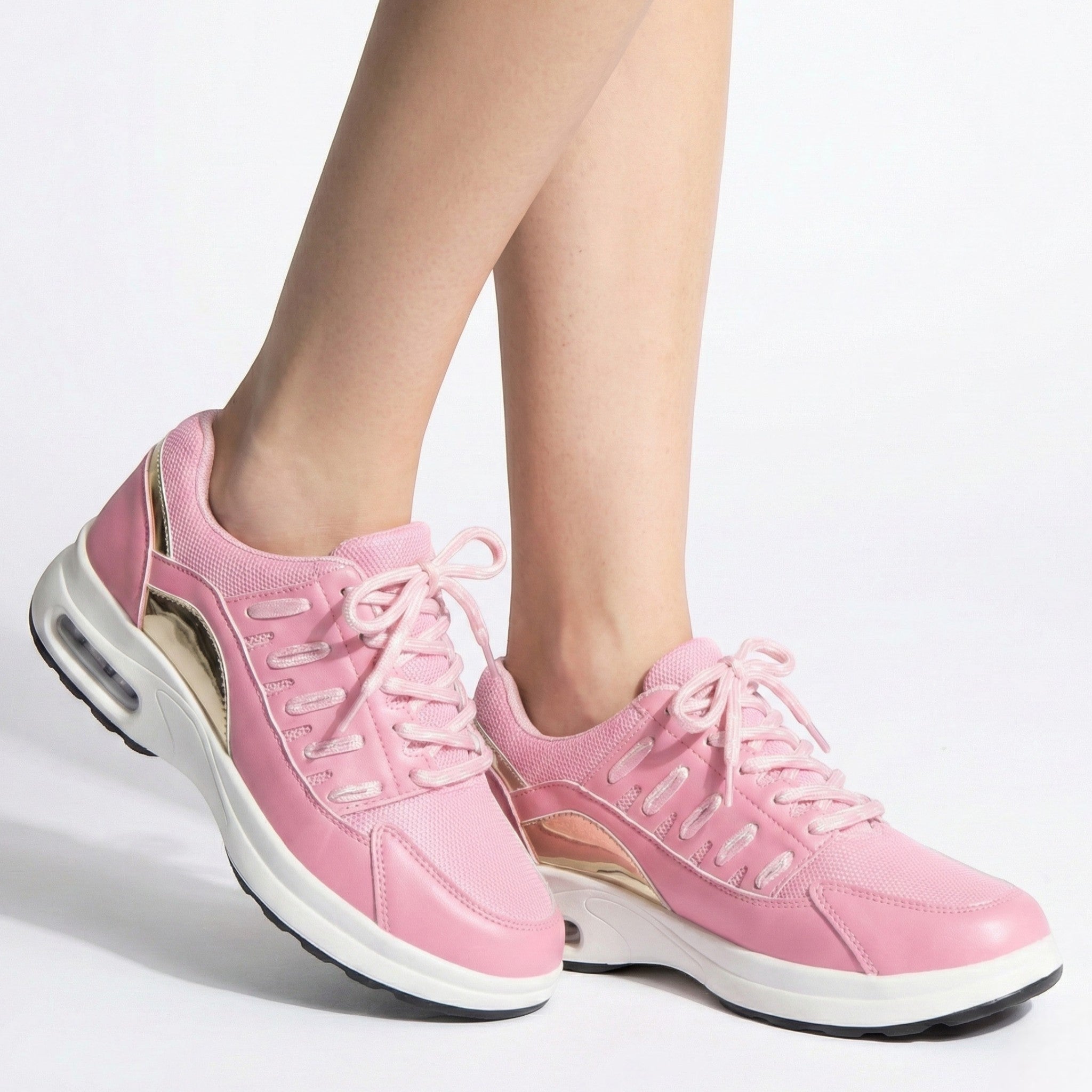 Chloe - Women's Comfortable Cushioned Lace - Up Shoes - Shoes - Pink - Taylor & Bennett