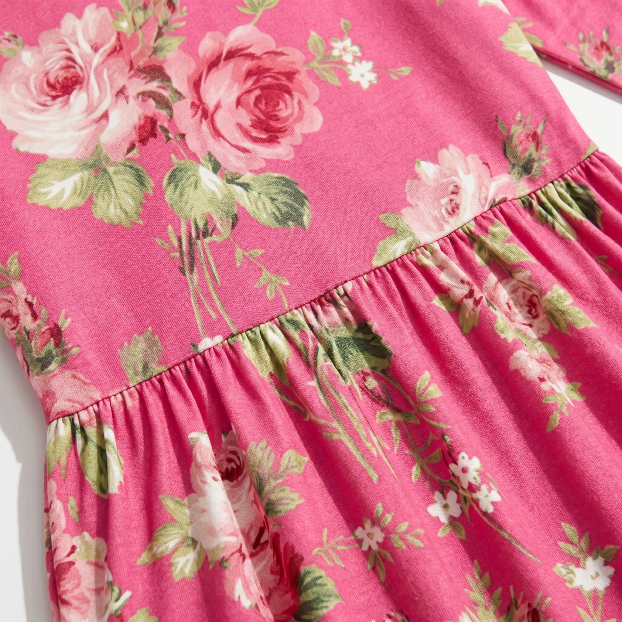 Chloe - Women's V - Neck Printed Maxi Dress - Dress - Dark Pink - Taylor & Bennett