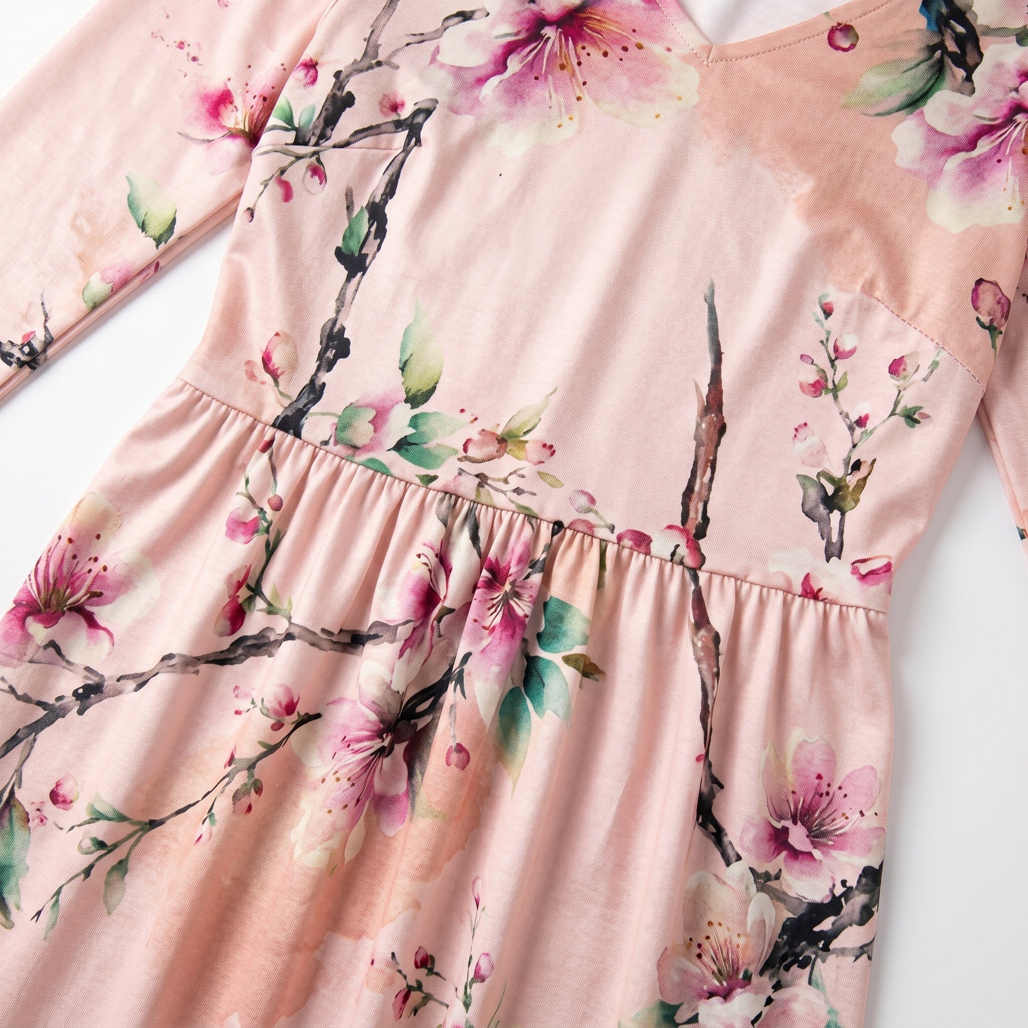 Chloe - Women's V - Neck Printed Maxi Dress - Dress - Pink - Taylor & Bennett