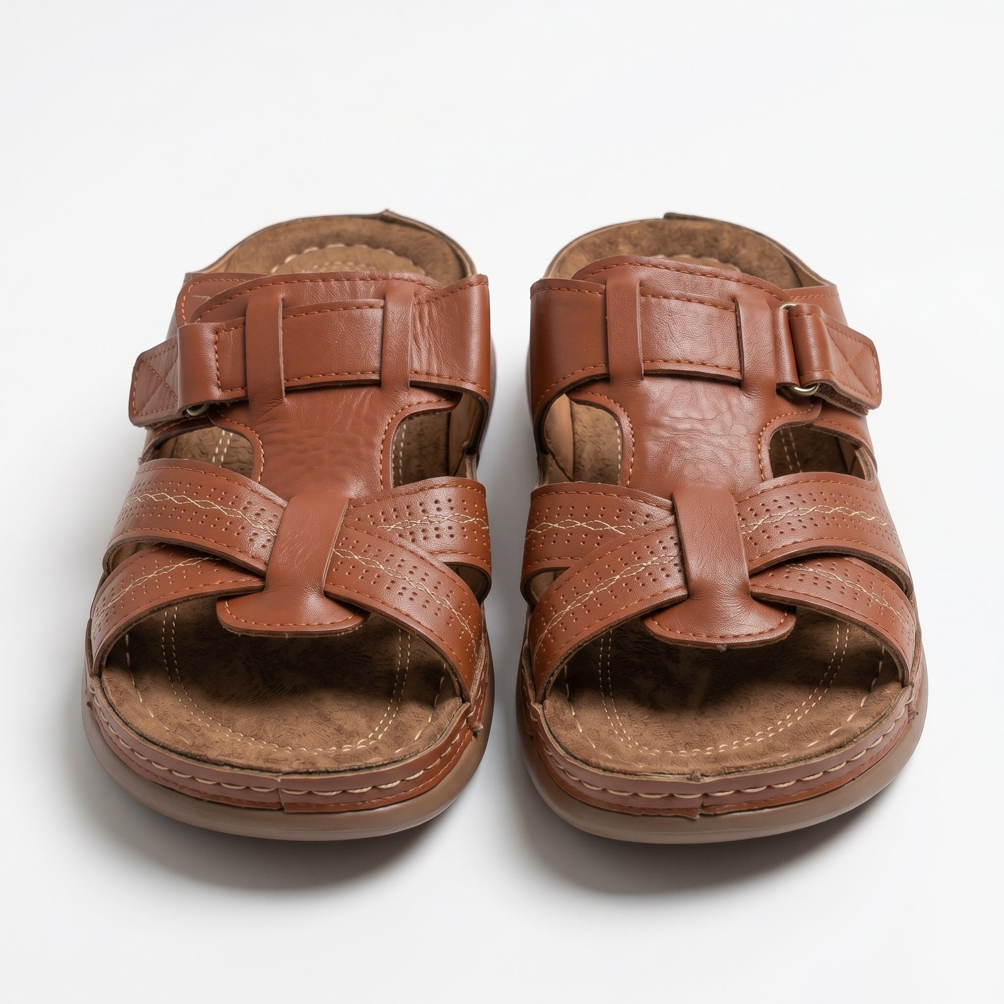Claire - Women's Orthopaedic Strap Sandals - Sandals - Brown - Taylor & Bennett