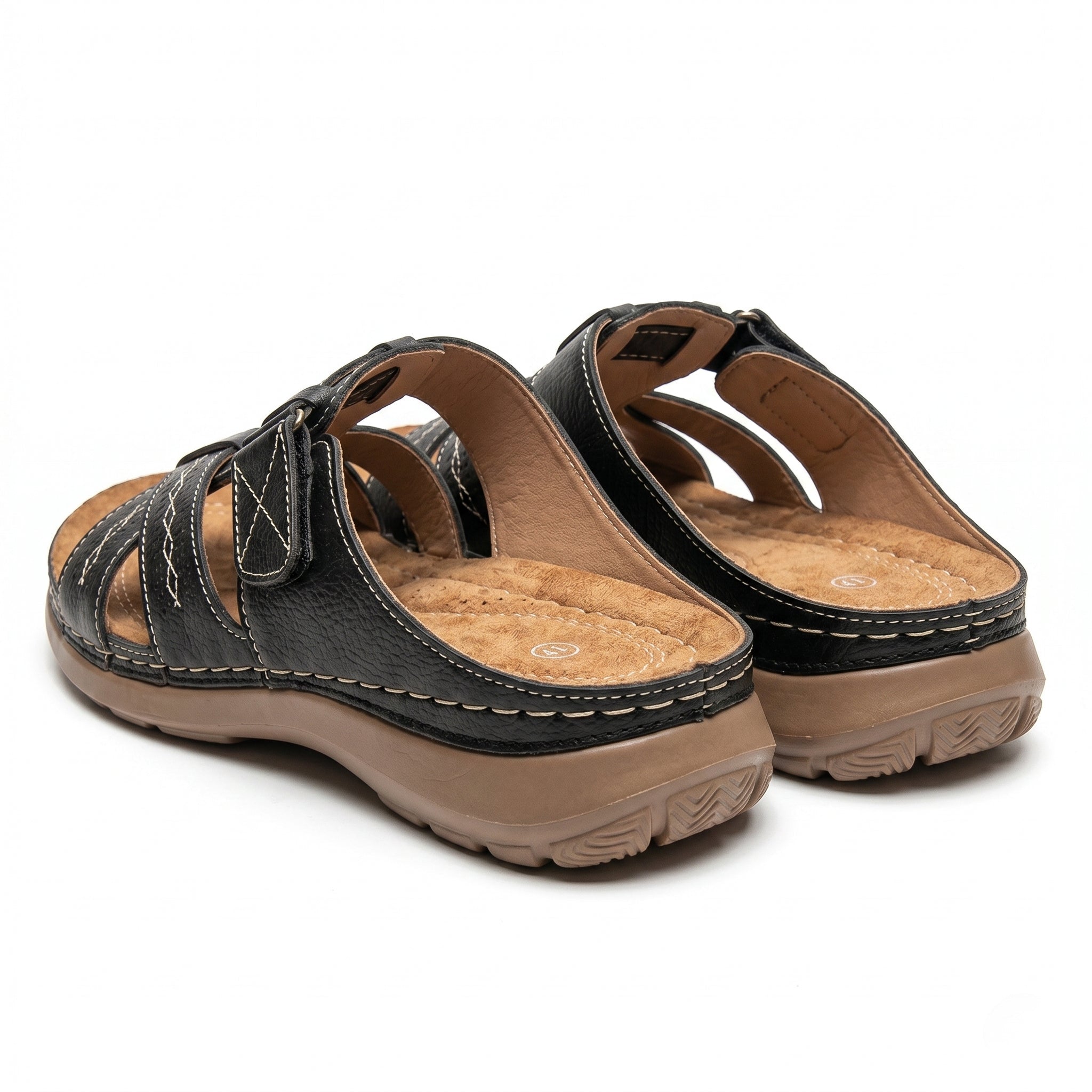 Claire - Women's Orthopaedic Strap Sandals - Sandals - Black - Taylor & Bennett
