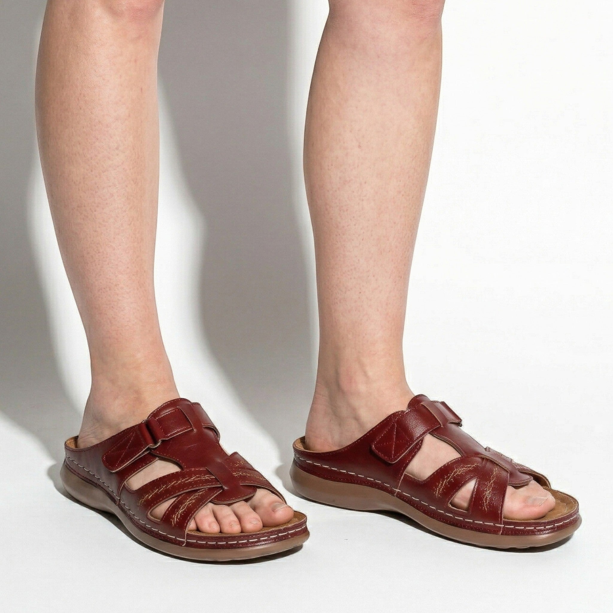Claire - Women's Orthopaedic Strap Sandals - Sandals - Red - Taylor & Bennett
