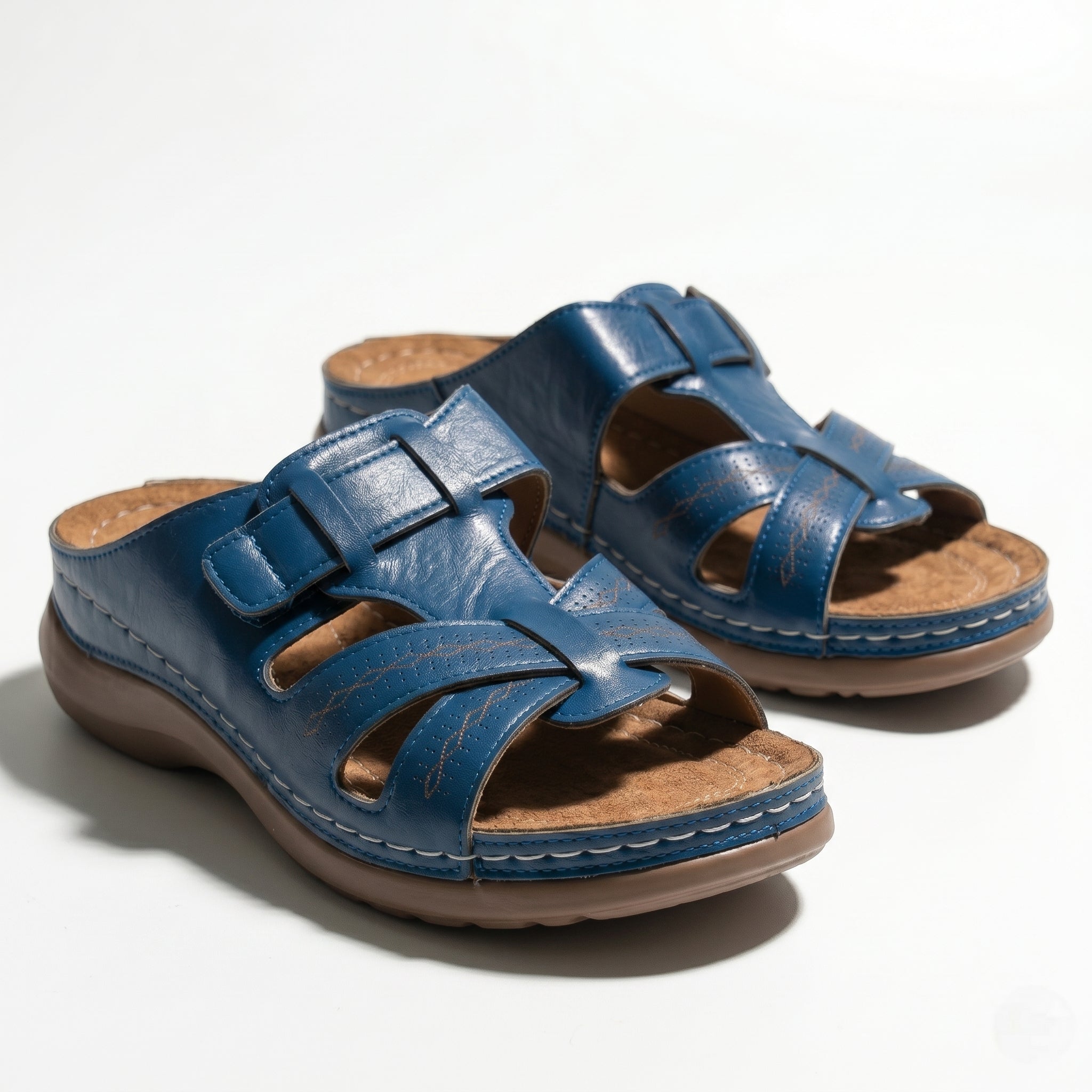 Claire - Women's Orthopaedic Strap Sandals - Sandals - Blue - Taylor & Bennett